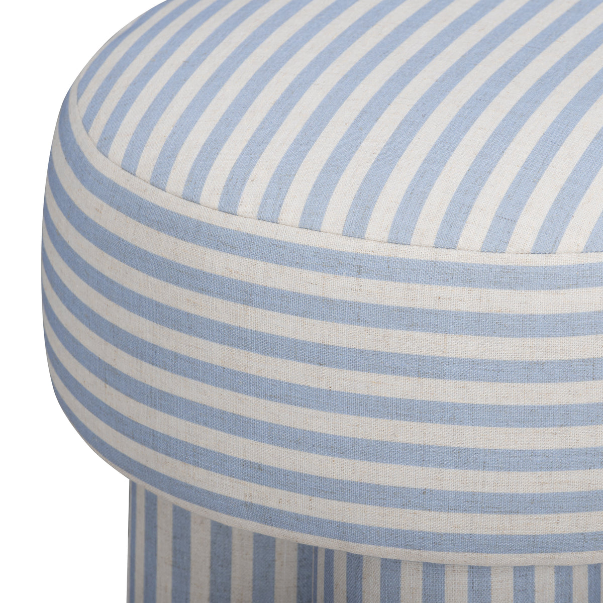 TOV Furniture Masha Blue Striped Performance Linen Accent Stool
