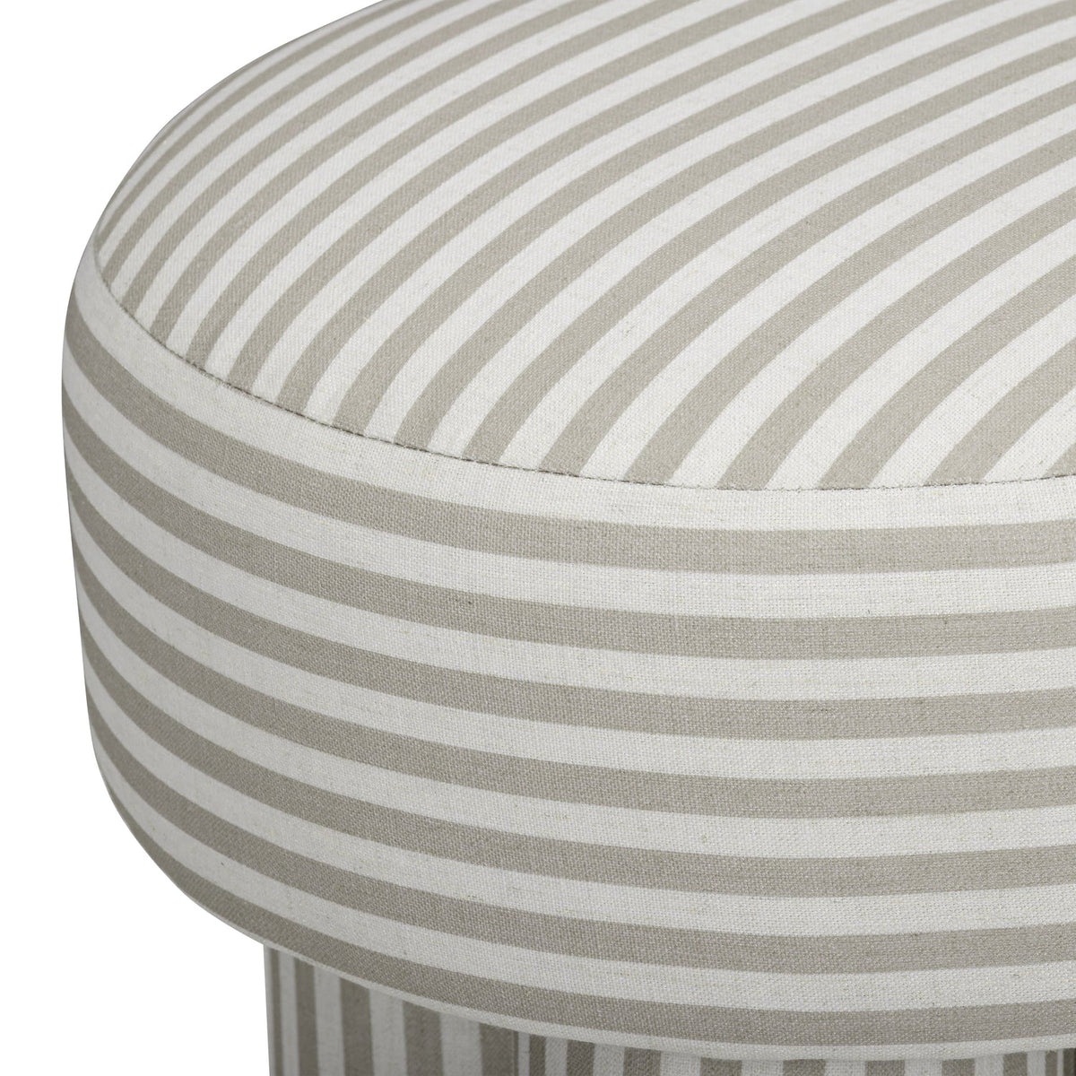 TOV Furniture Masha Khaki Striped Performance Linen Accent Stool
