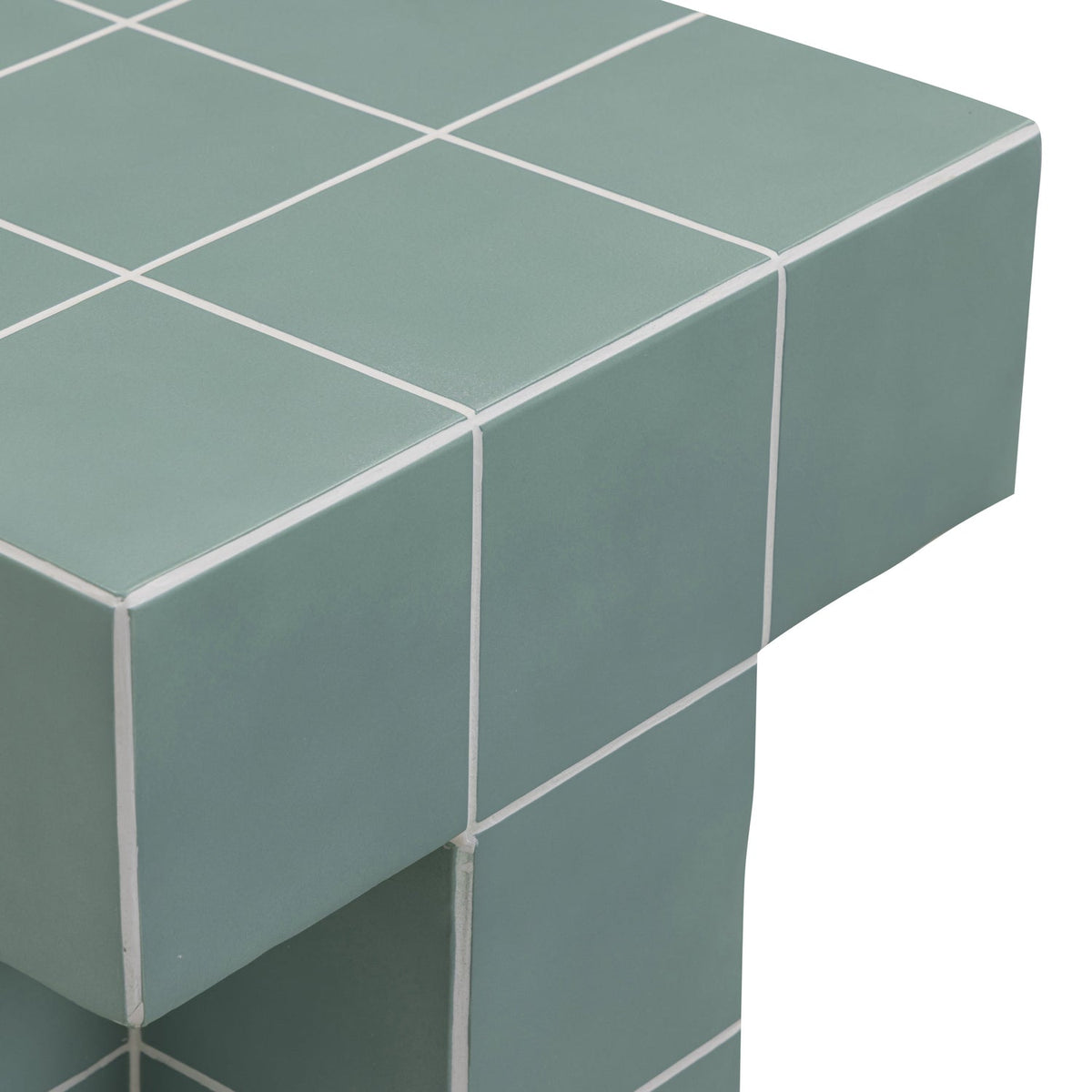 TOV Furniture Alma Tile Green Concrete Indoor/Outdoor Side Table
