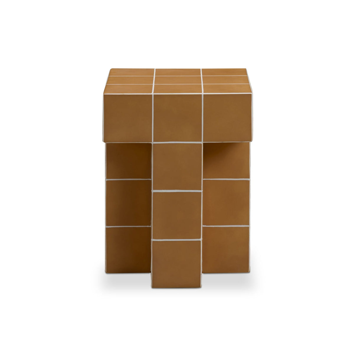 TOV Furniture Alma Tile Orange Concrete Indoor/Outdoor Side Table