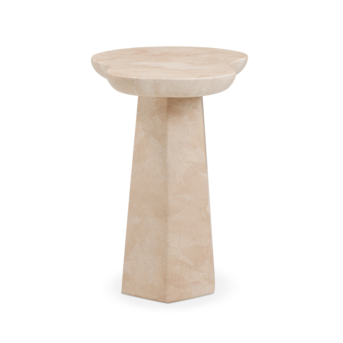 TOV Furniture Zaya Rose Faux Marble Concrete Indoor/Outdoor Side Table