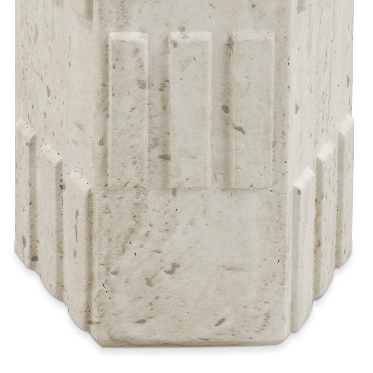 TOV Furniture Asta Faux Travertine Concrete Indoor/Outdoor Side Table