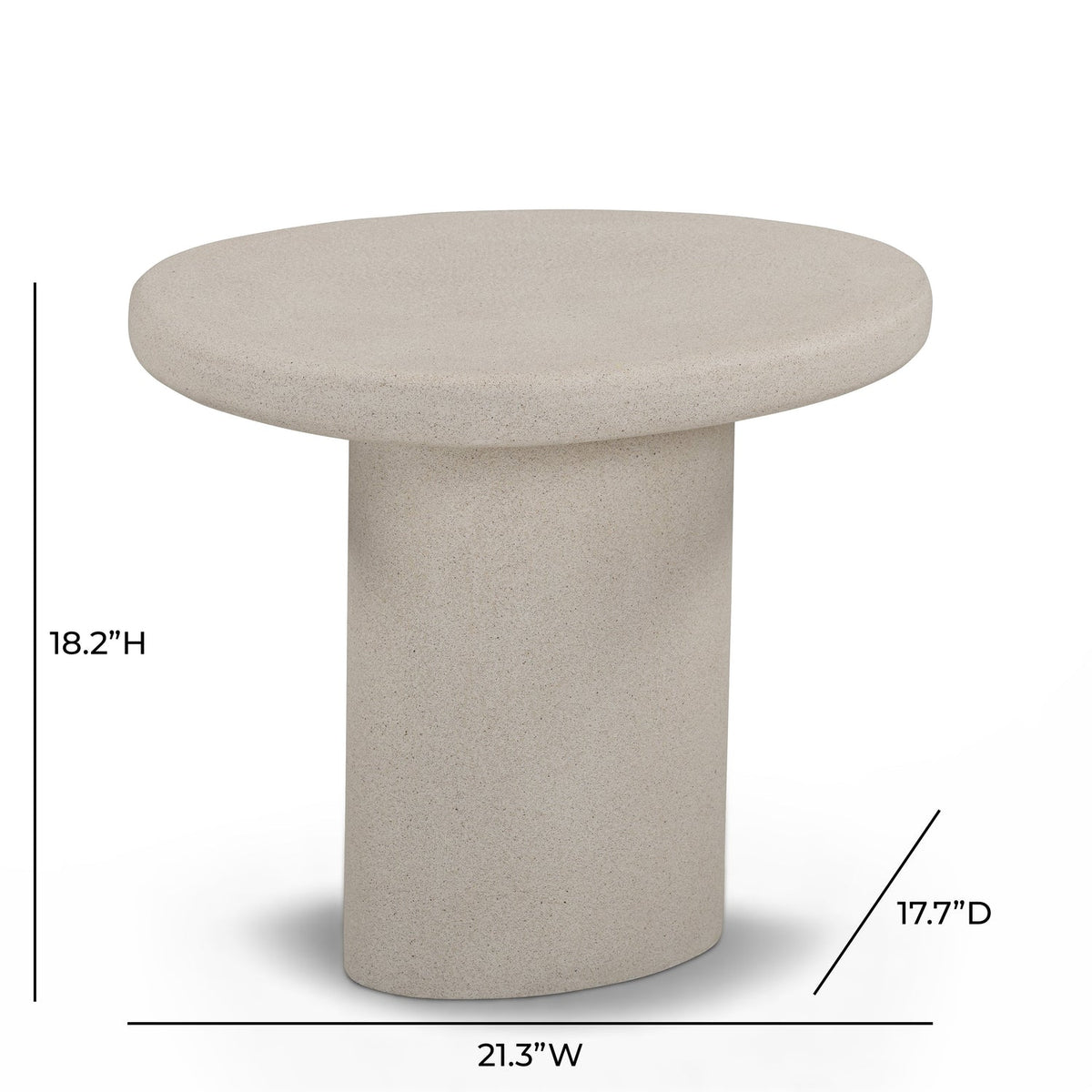 TOV Furniture Jade Cream Concrete Indoor/Outdoor Side Table