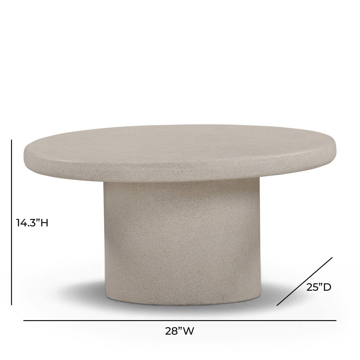 TOV Furniture Jade Cream Concrete Indoor/Outdoor Coffee Table