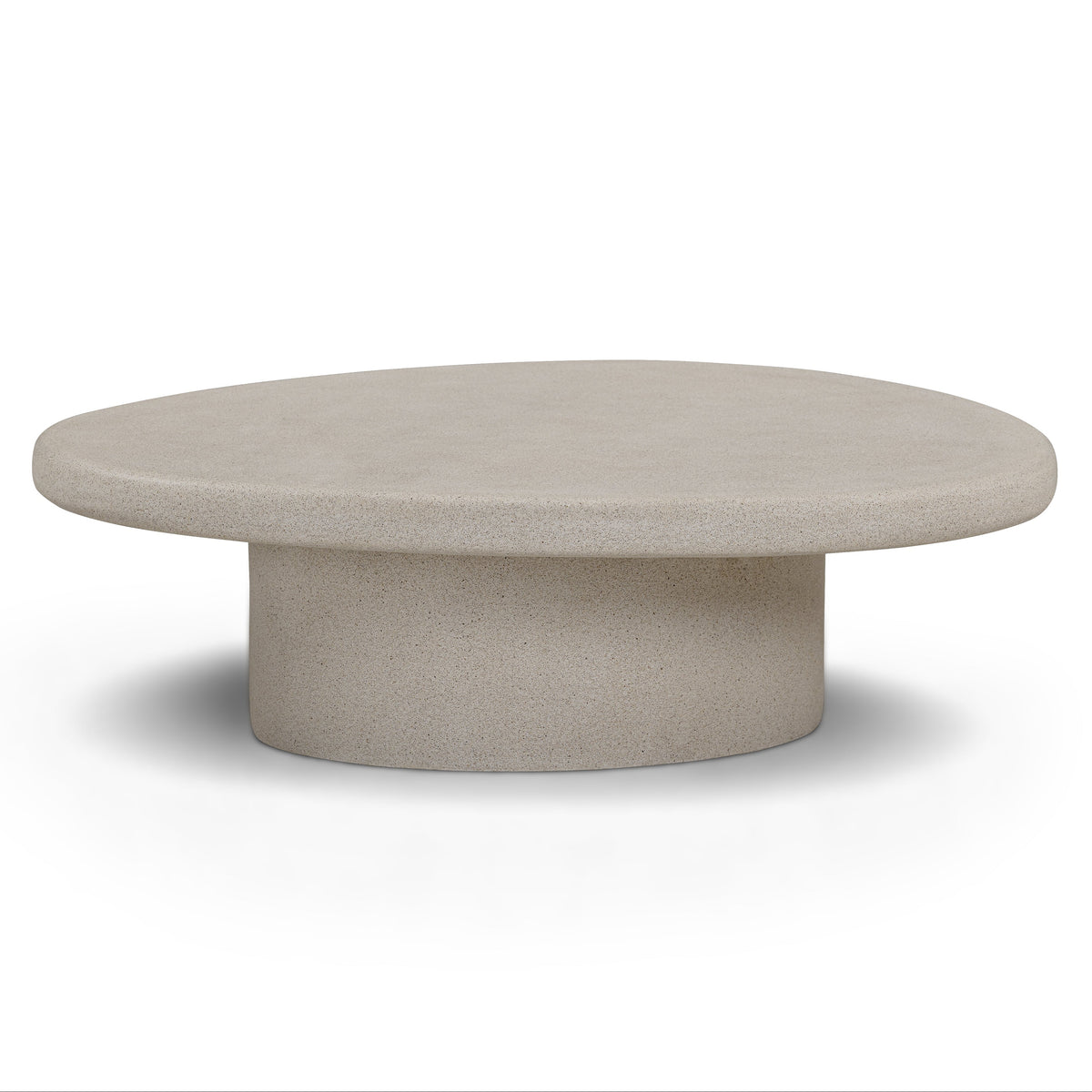 TOV Furniture Jade Cream Concrete Indoor/Outdoor Coffee Table in cream stone-inspired concrete, primary product view