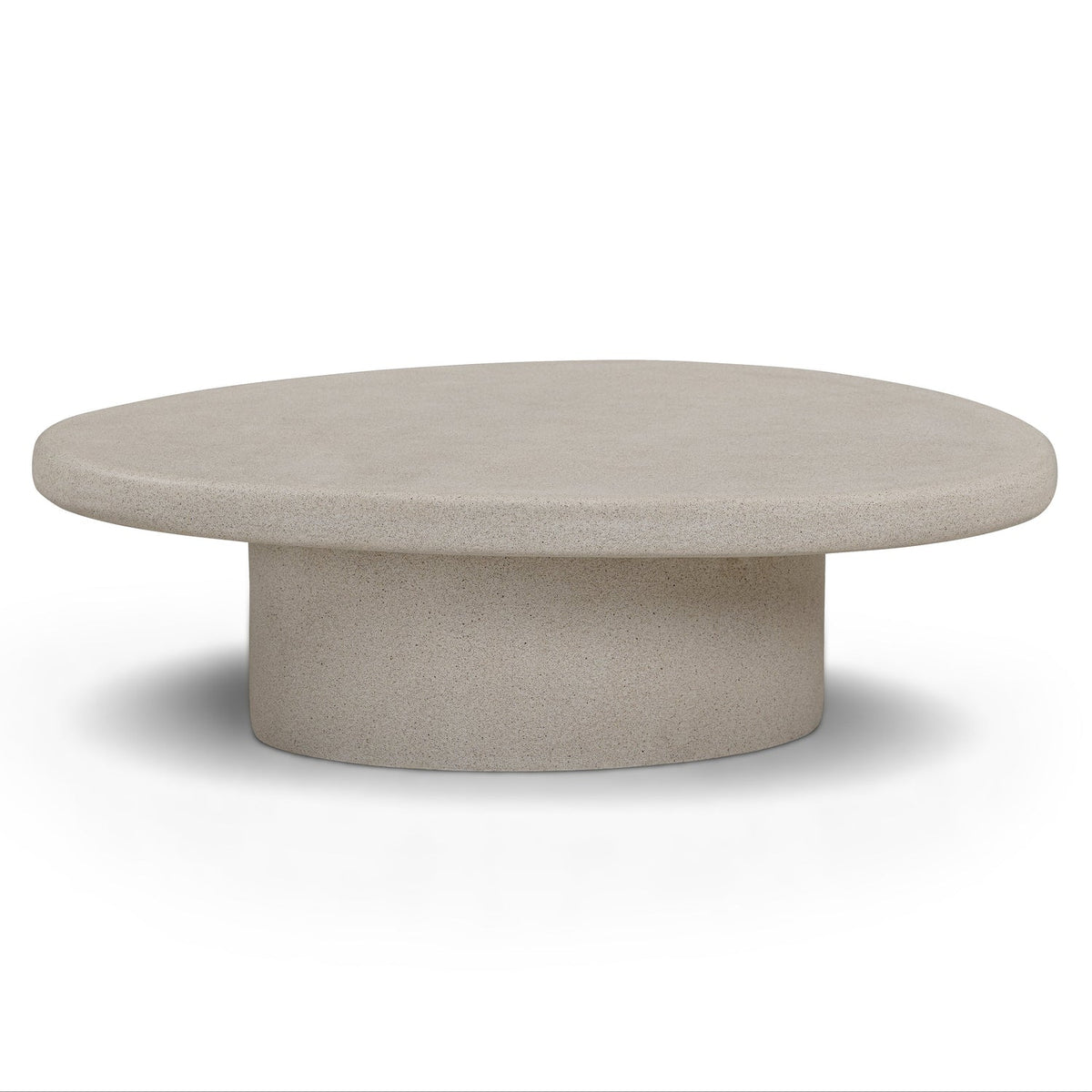 TOV Furniture Jade Cream Concrete Indoor/Outdoor Coffee Table in cream stone-inspired concrete, primary product view