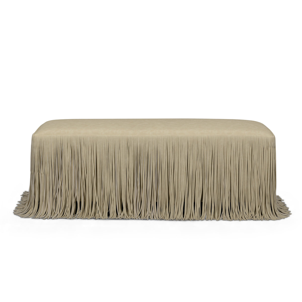 TOV Furniture Shag Me 50in Performance Vegan Leather Bench in tan vegan leather, primary product view