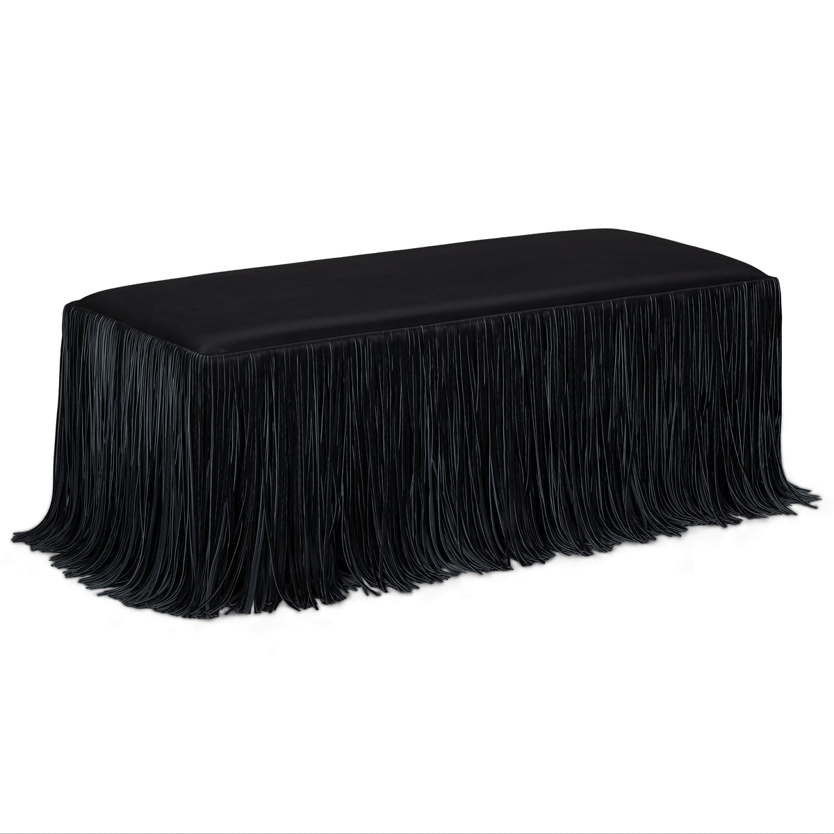TOV Furniture Shag Me Black Performance Vegan Leather Bench