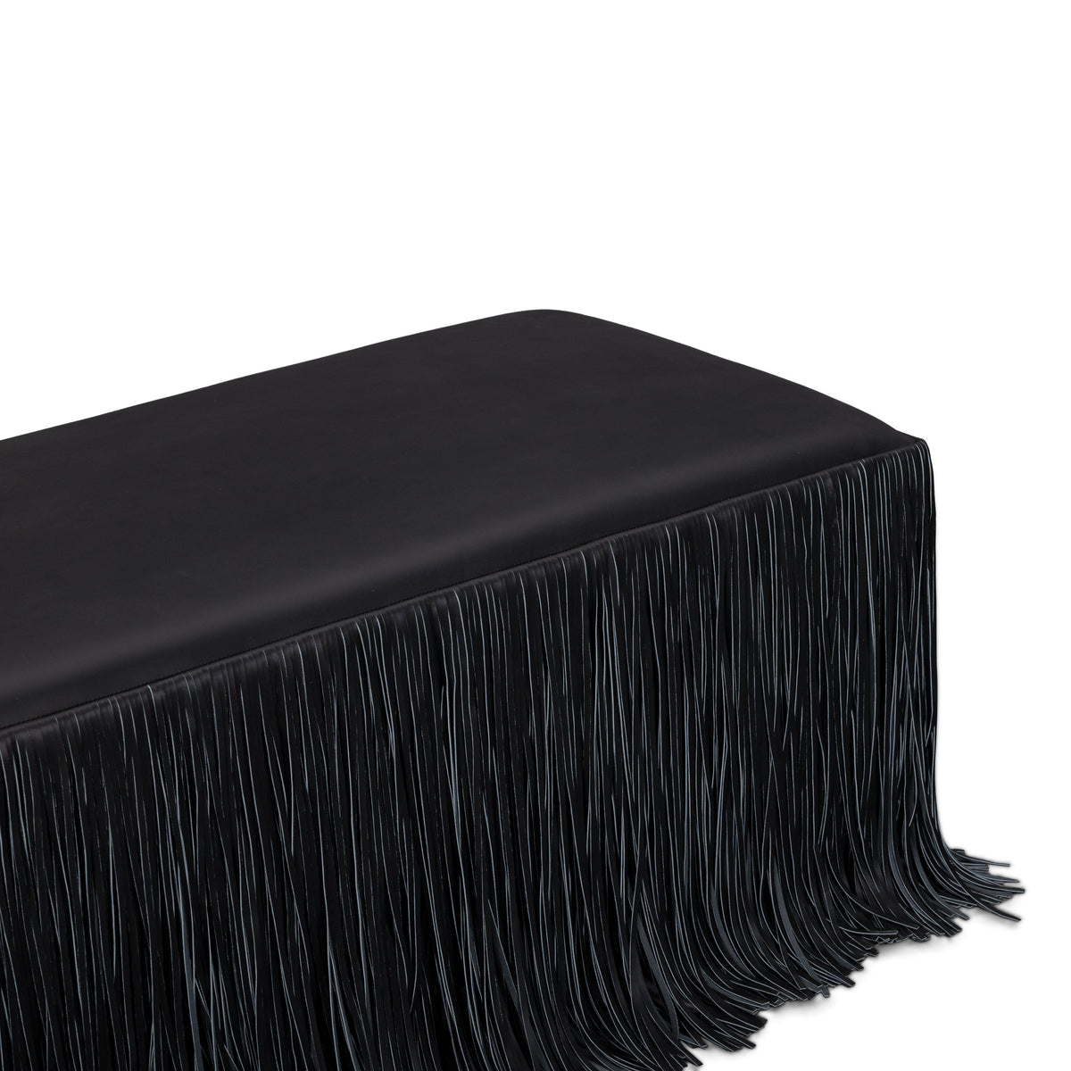 TOV Furniture Shag Me Black Performance Vegan Leather Bench