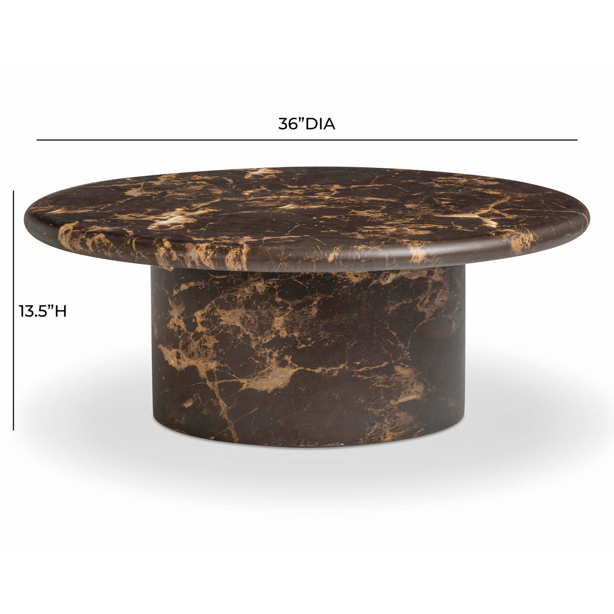 TOV Furniture Byron Dark Brown Faux Marble Indoor/Outdoor Coffee Table