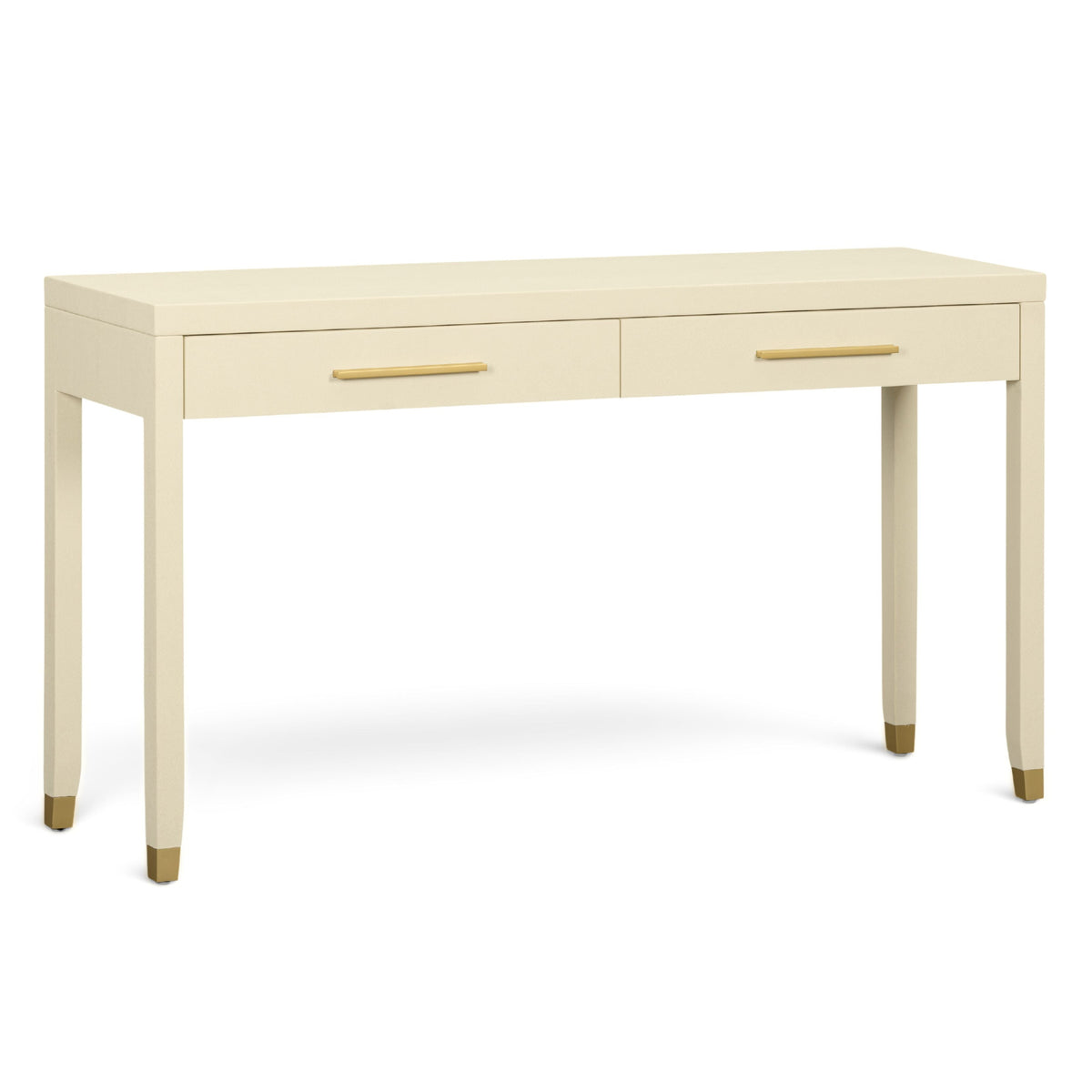 TOV Furniture Dani Cream Faux Shagreen 2-Drawer Console Table in cream faux shagreen, primary product view