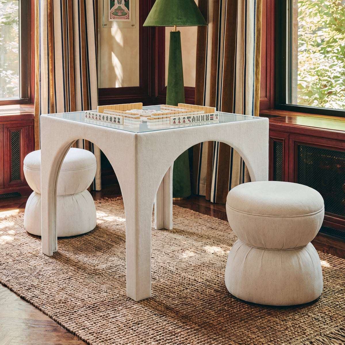 TOV Furniture Tomlin Cream Square Mahjong Table