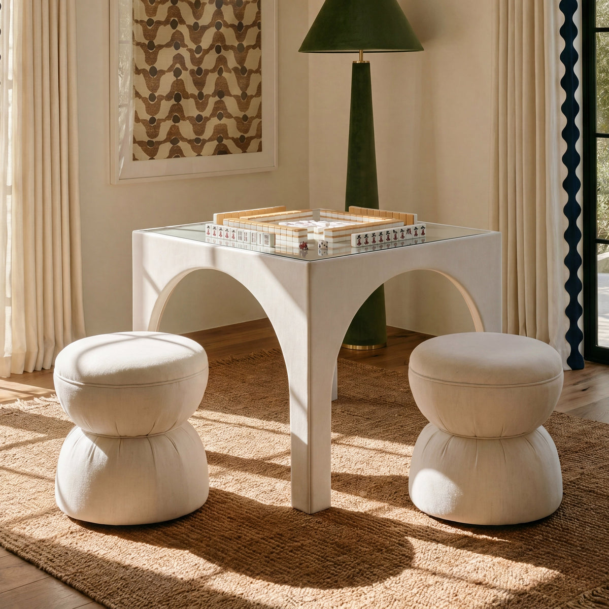 TOV Furniture Tomlin Cream Square Mahjong Table