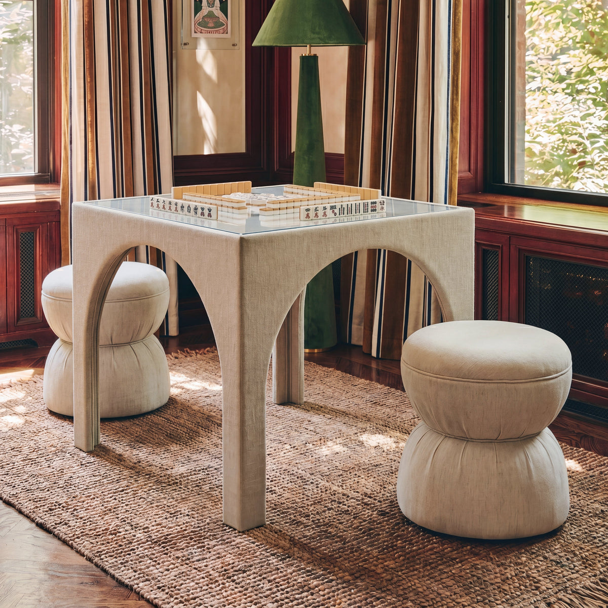 TOV Furniture Tomlin Tan Square Mahjong Table