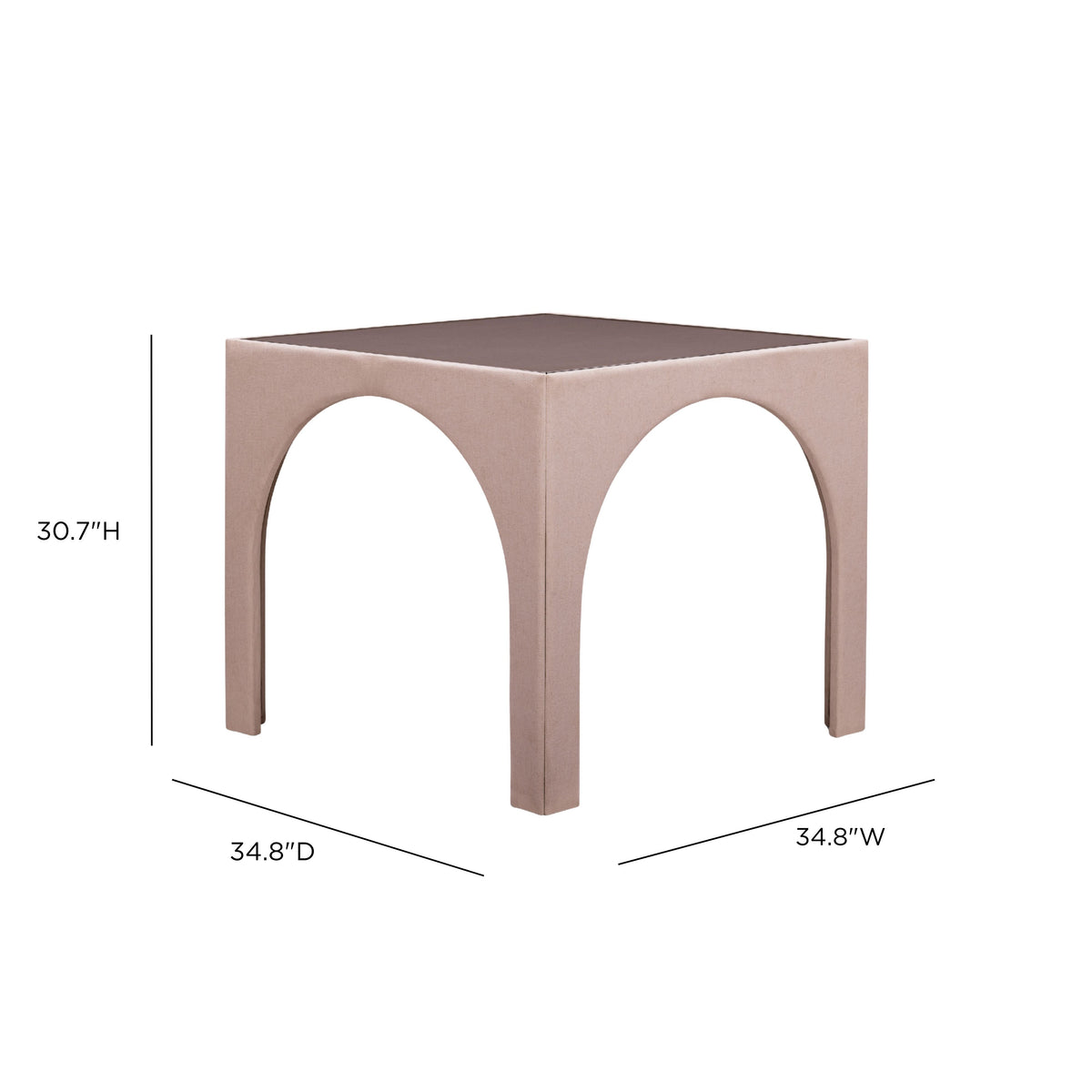 TOV Furniture Tomlin Light Pink Square Mahjong Table