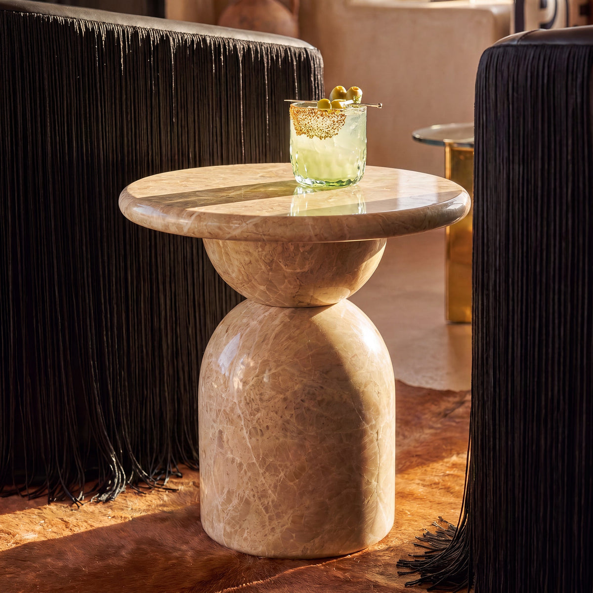 TOV Furniture Cynthia Light Concrete Indoor/Outdoor Side Table