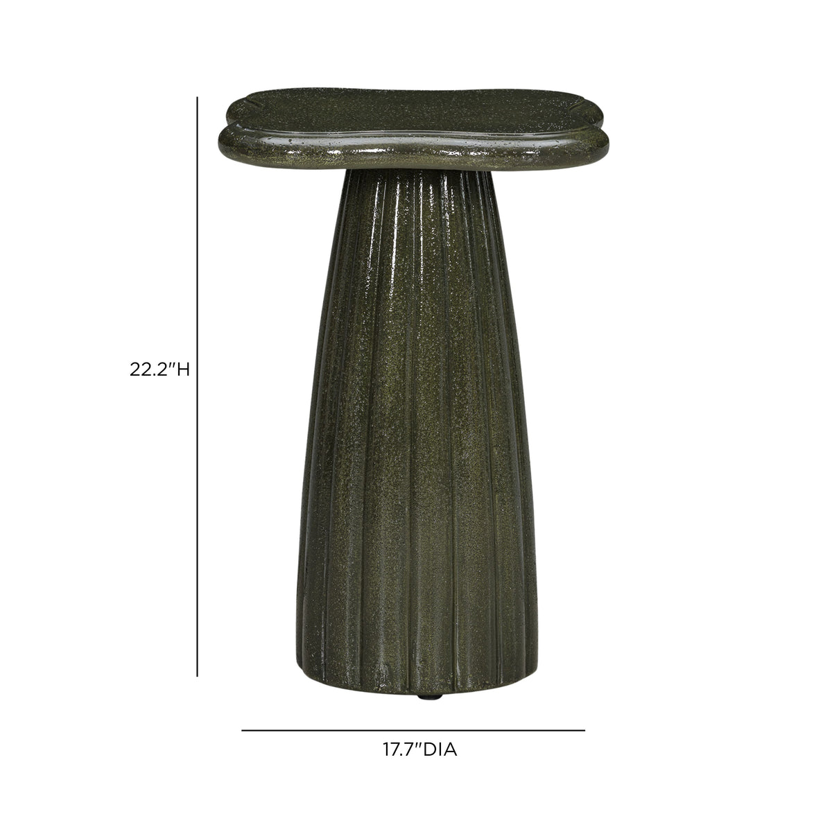 TOV Furniture Addison Green Concrete Indoor/Outdoor Side Table