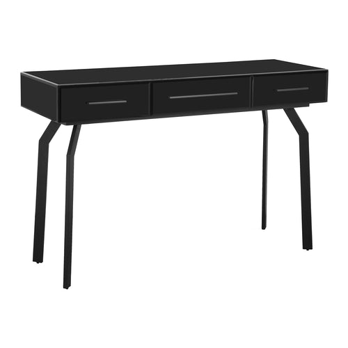 TOV Furniture Santana Black Glass Desk Console Table