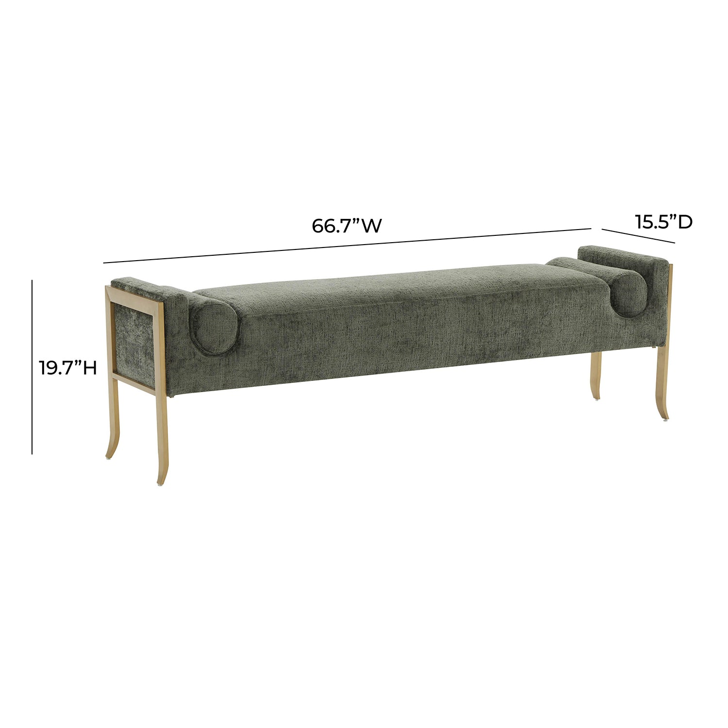 TOV Furniture Ines Textured Velvet Bench