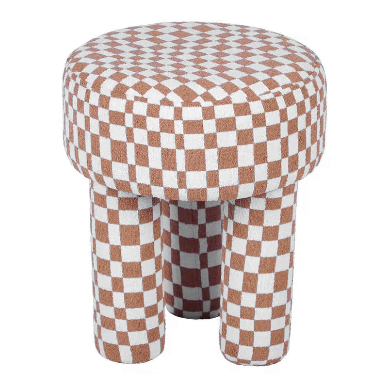 TOV Claire Checkered Boucle Stool
