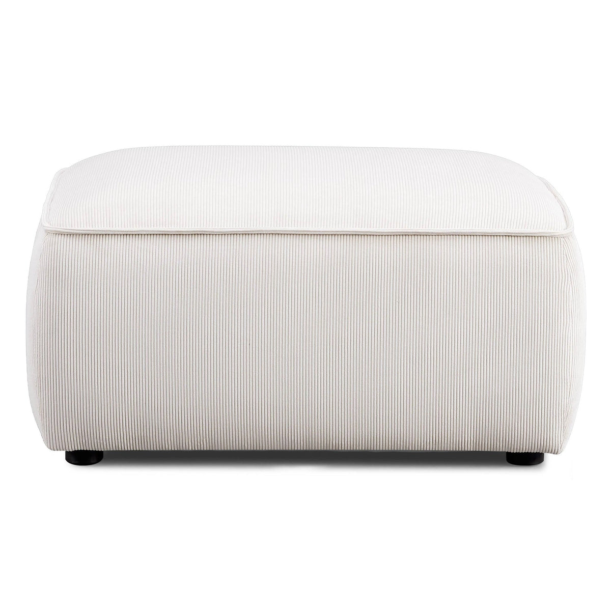 TOV Furniture Travie White Sand Performance Corduroy Velvet Ottoman