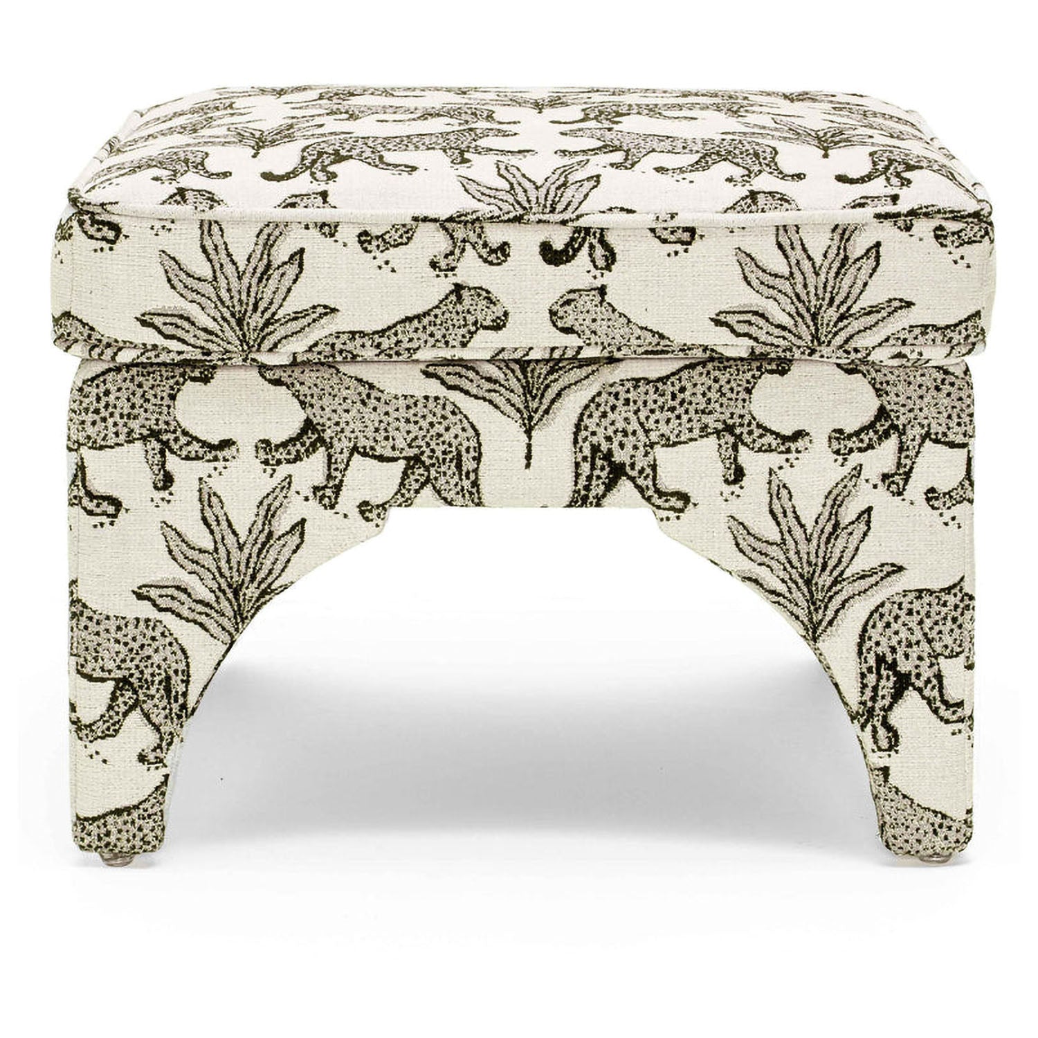 TOV Furniture Raji Leopard Jacquard Ottoman