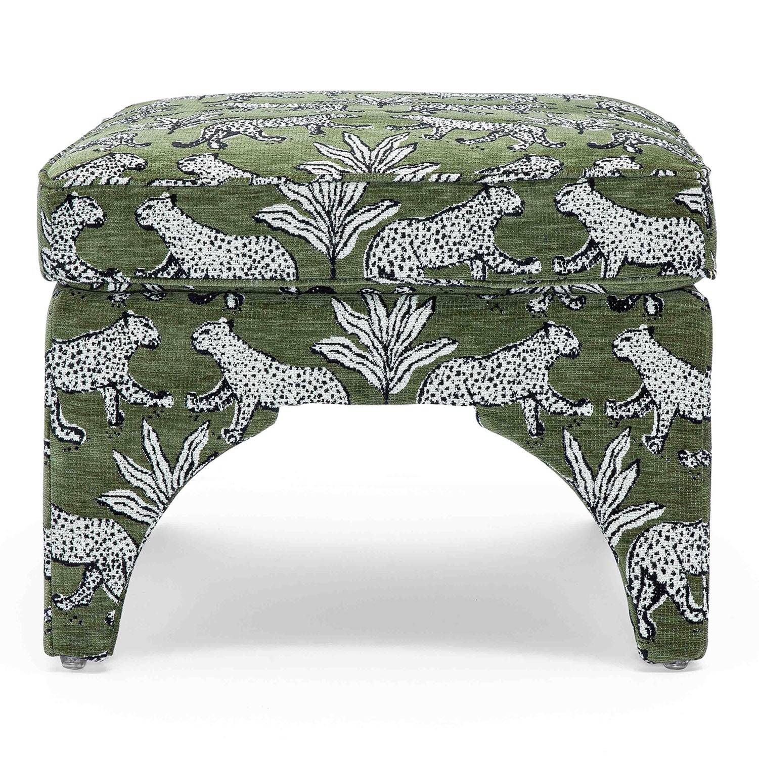 TOV Furniture Raji Leopard Jacquard Ottoman