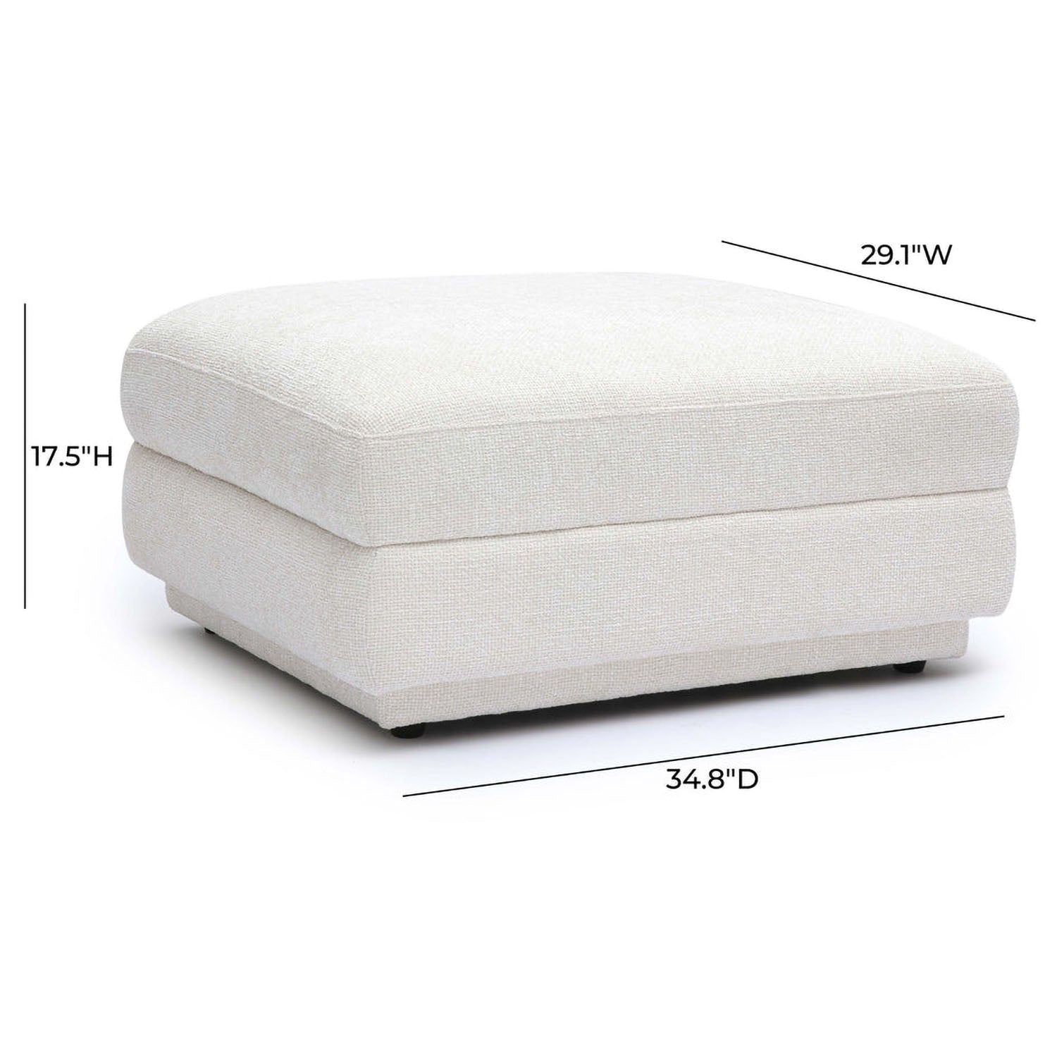 TOV Furniture Perry Cream Chenille Modular Ottoman