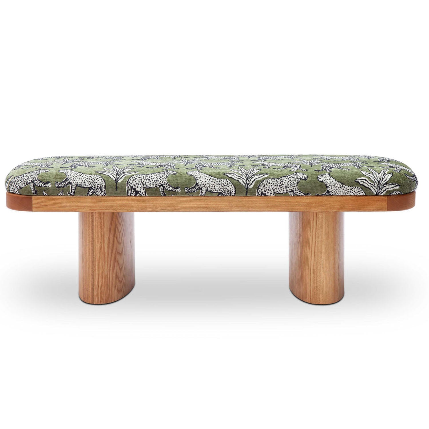 TOV Furniture Ollie Olive Green Leopard Jacquard Bench