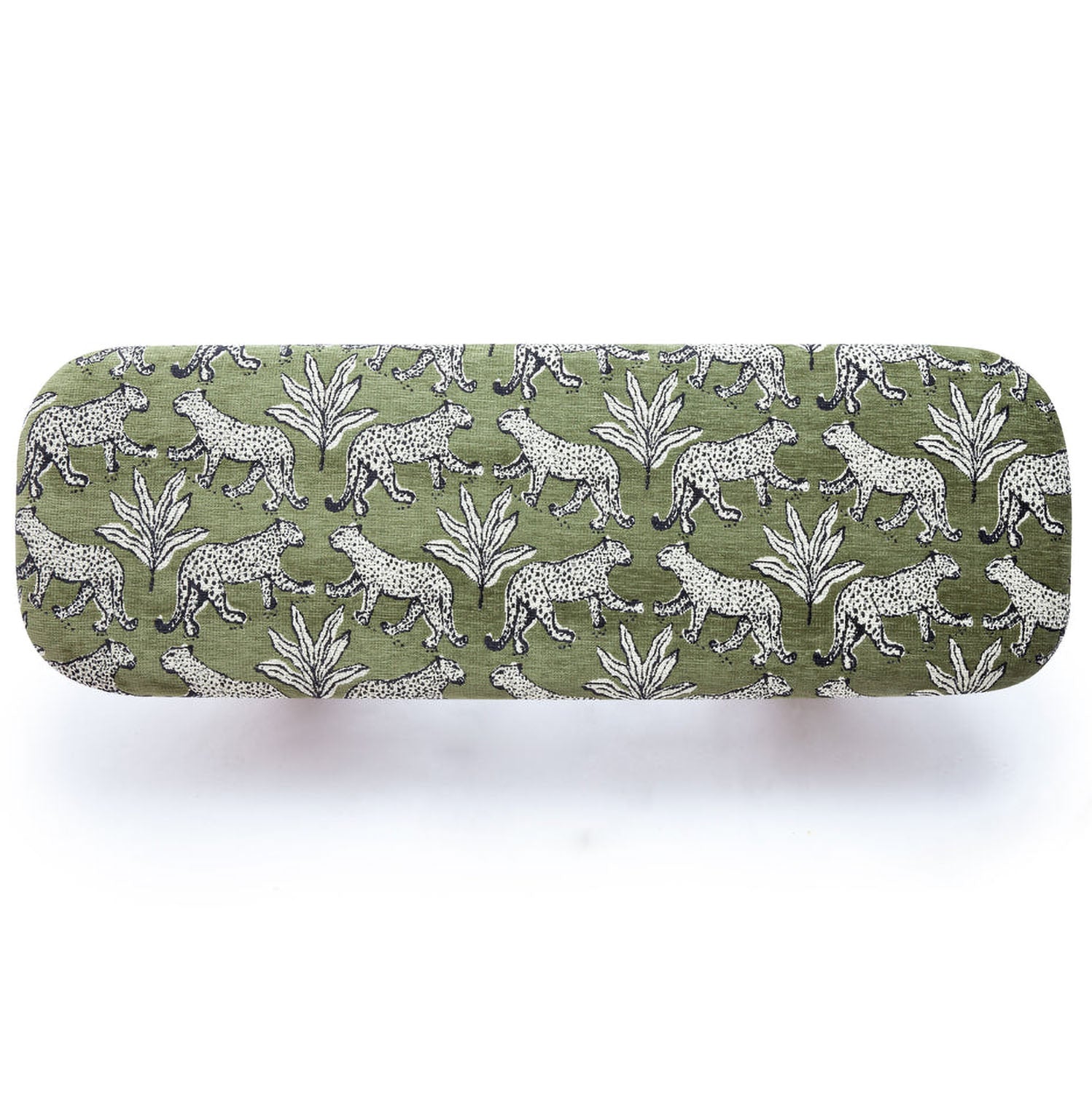 TOV Furniture Ollie Olive Green Leopard Jacquard Bench