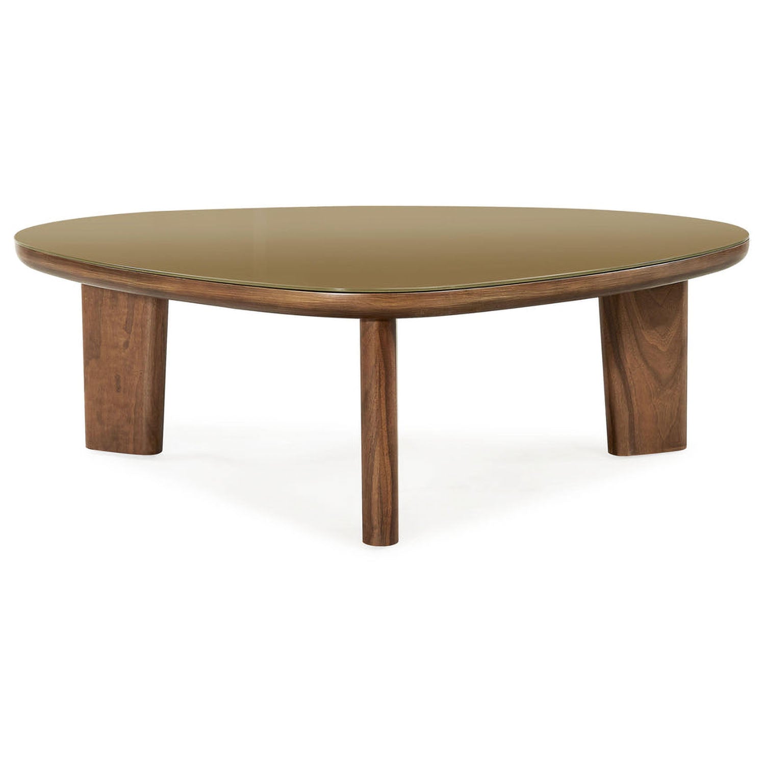 TOV Furniture Oani Walnut and Glass Triangular Coffee Table