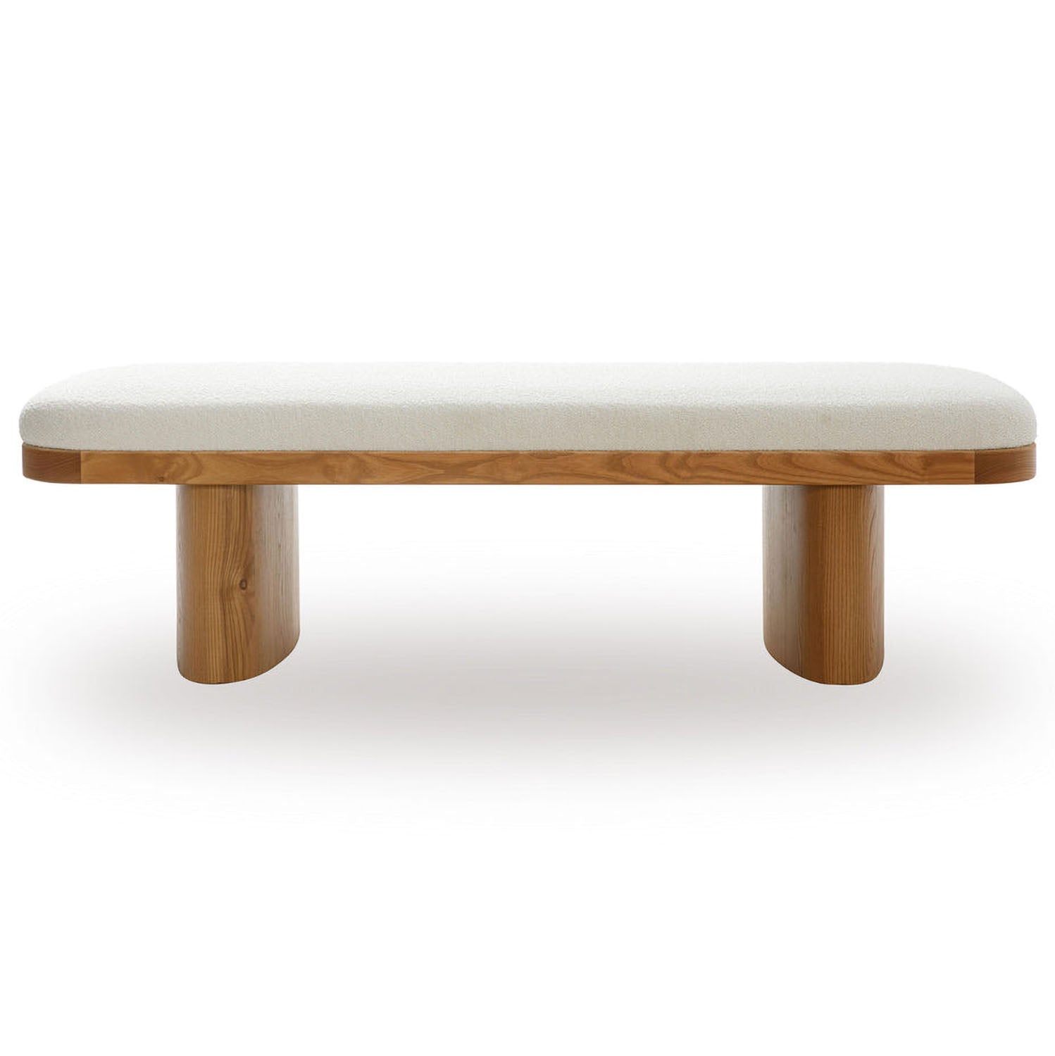 TOV Furniture Ollie White Performance Boucle Large Bench