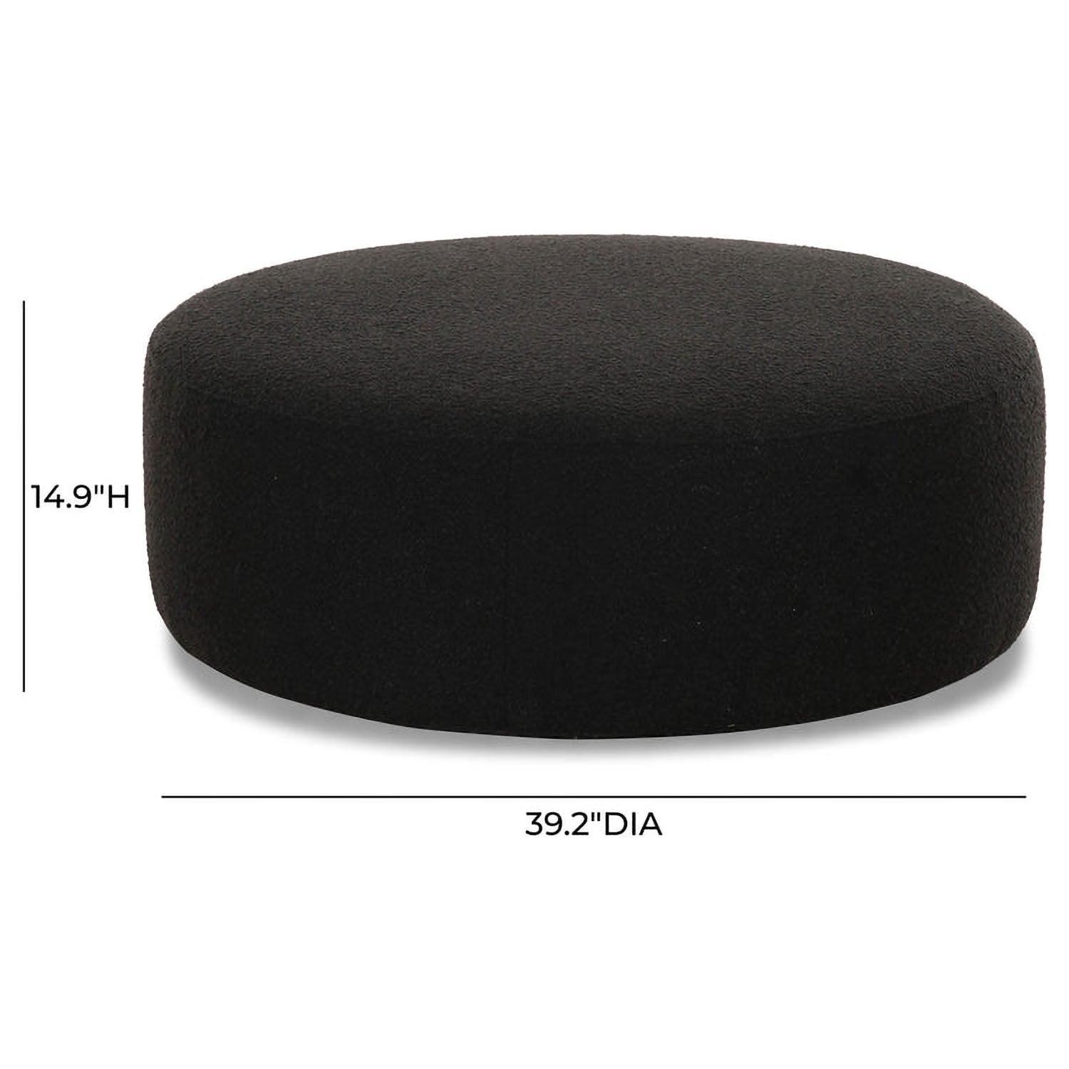 TOV Furniture Broohah Black Performance Boucle Ottoman