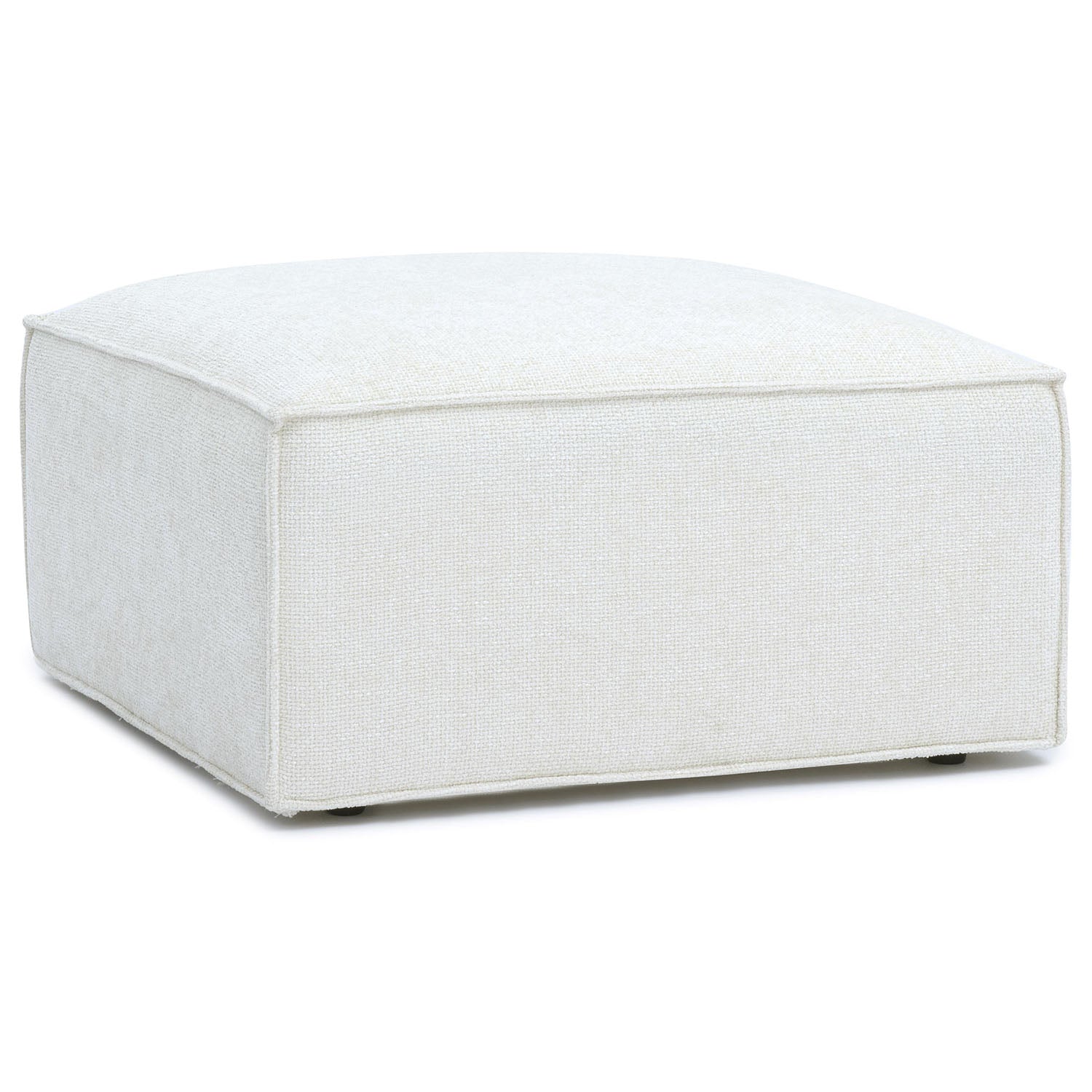 TOV Furniture Mindy Chenille Basketweave Ottoman