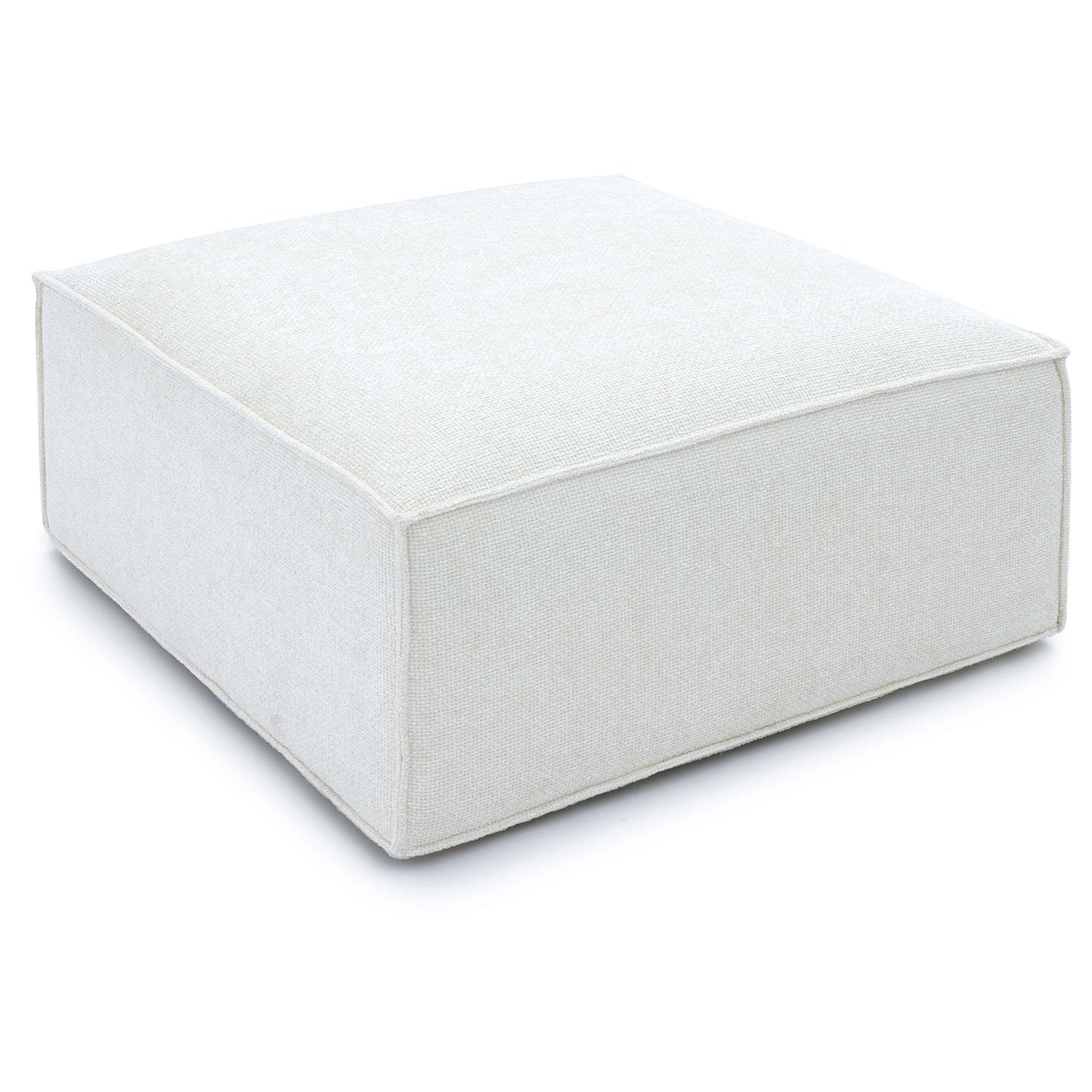 TOV Furniture Mindy Chenille Basketweave Ottoman