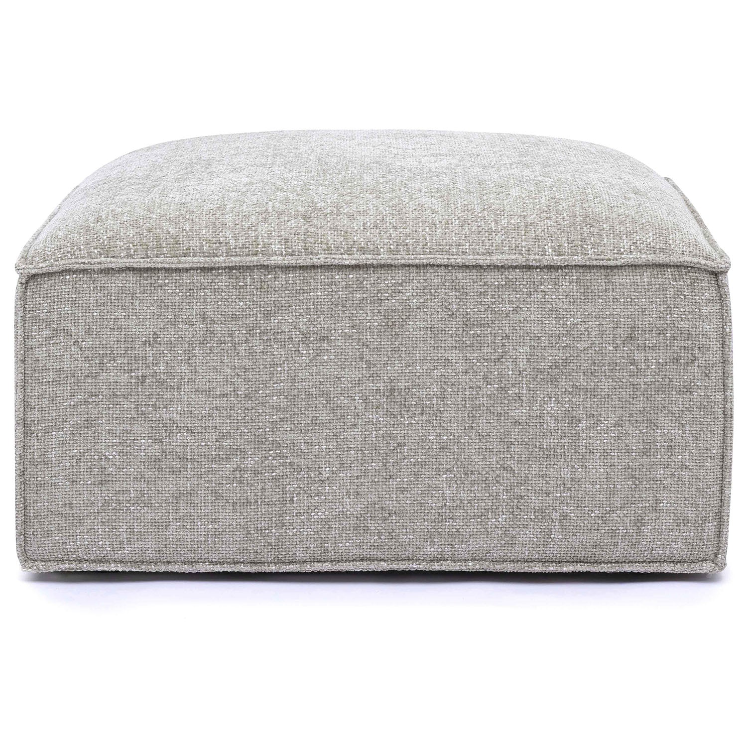 TOV Furniture Mindy Chenille Basketweave Ottoman