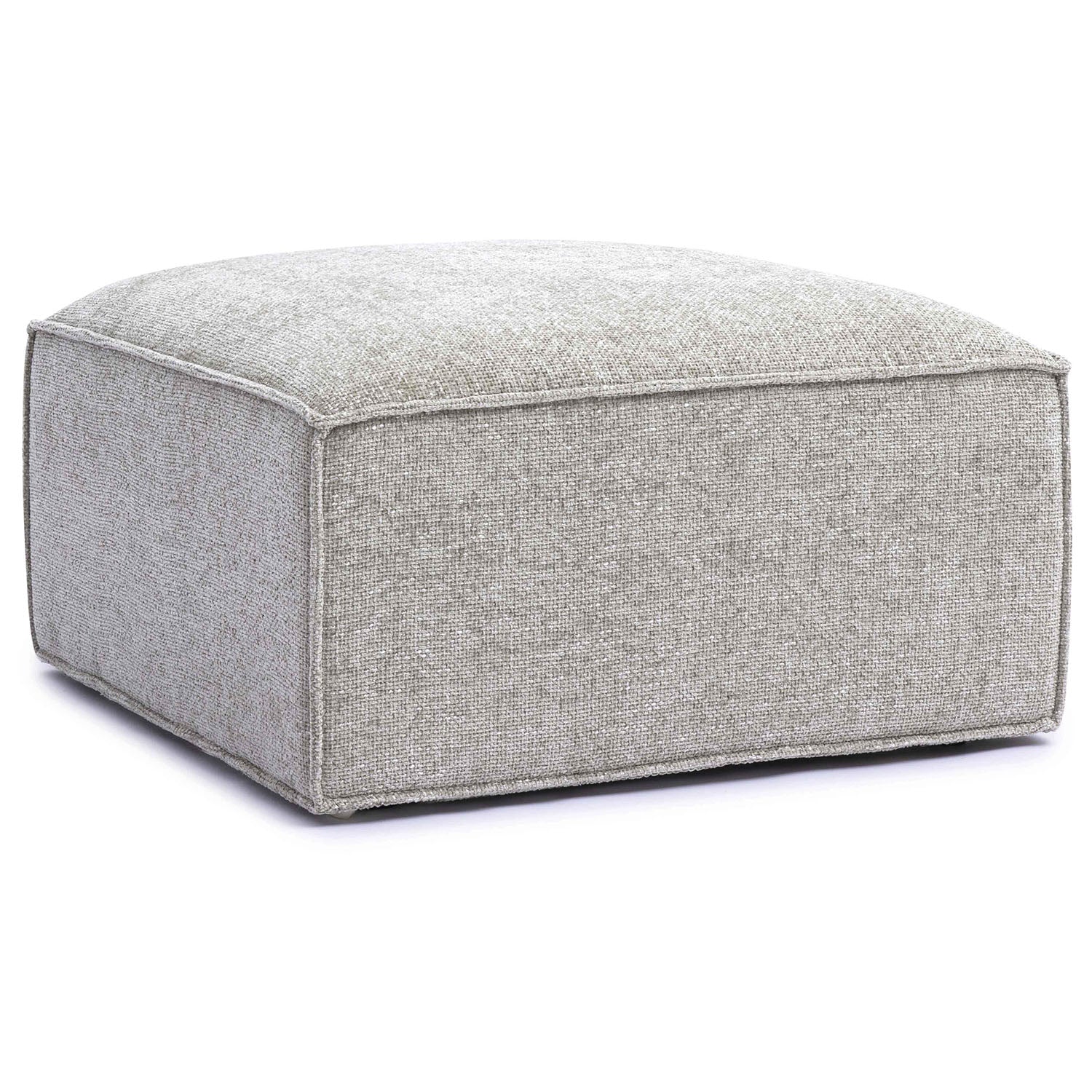 TOV Furniture Mindy Chenille Basketweave Ottoman