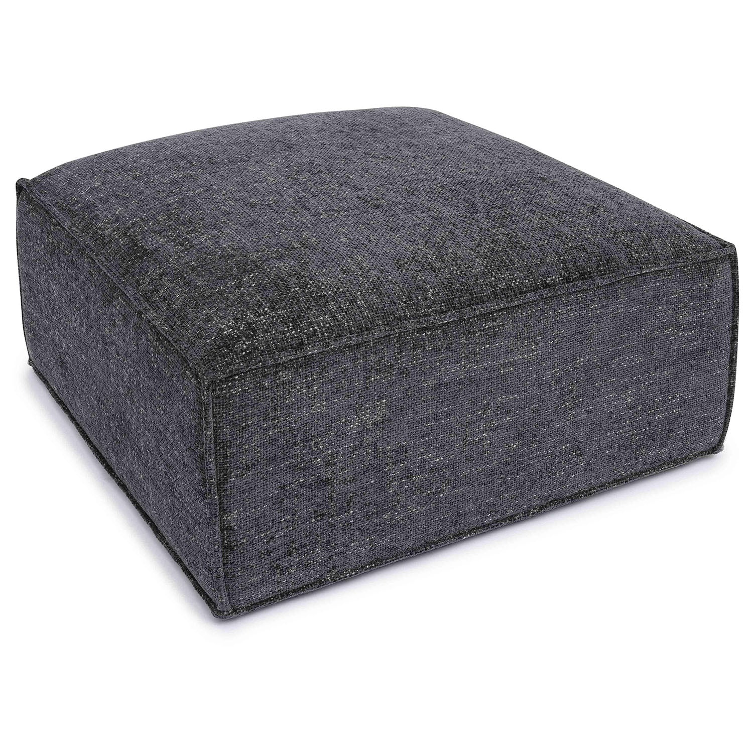 TOV Furniture Mindy Chenille Basketweave Ottoman