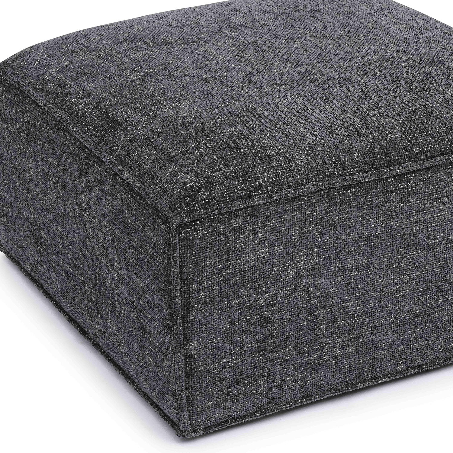 TOV Furniture Mindy Chenille Basketweave Ottoman