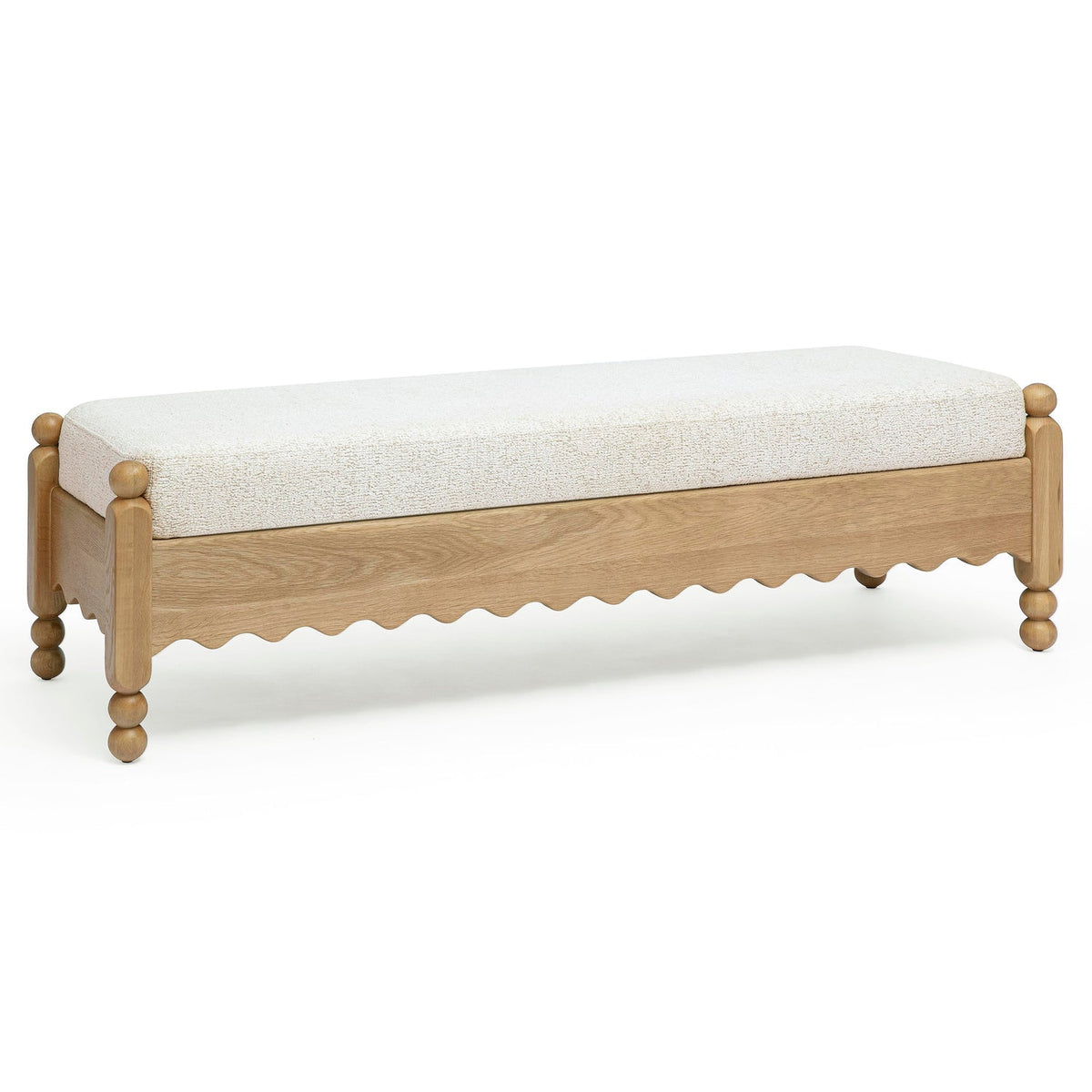 TOV Furniture Thelma Cream Performance Basketweave Bench