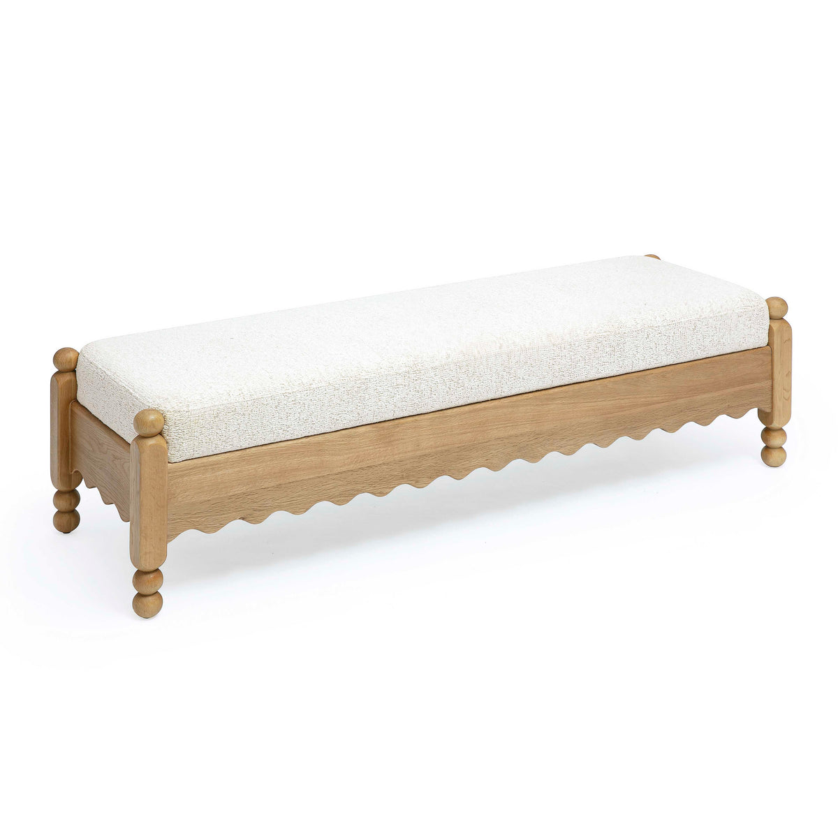 TOV Furniture Thelma Cream Performance Basketweave Bench