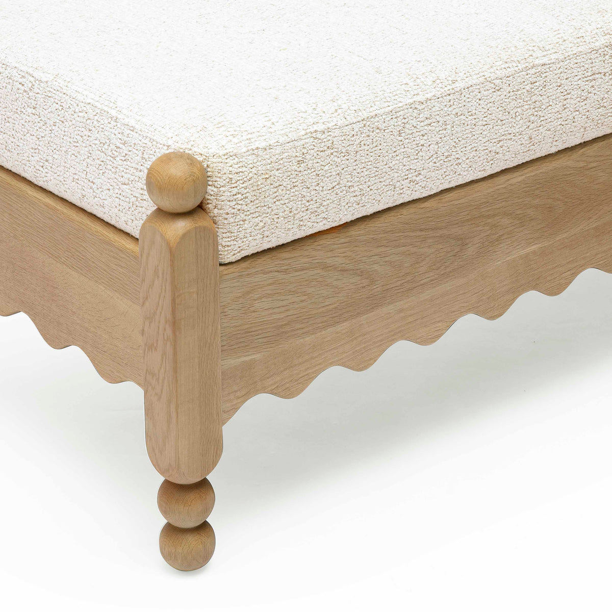 TOV Furniture Thelma Cream Performance Basketweave Bench