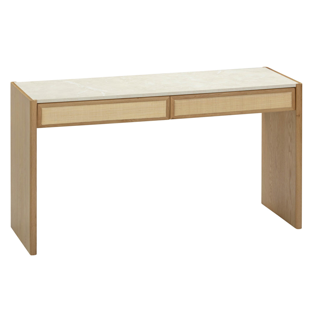 TOV Furniture Paige Natural Oak 2-Drawer Console Desk