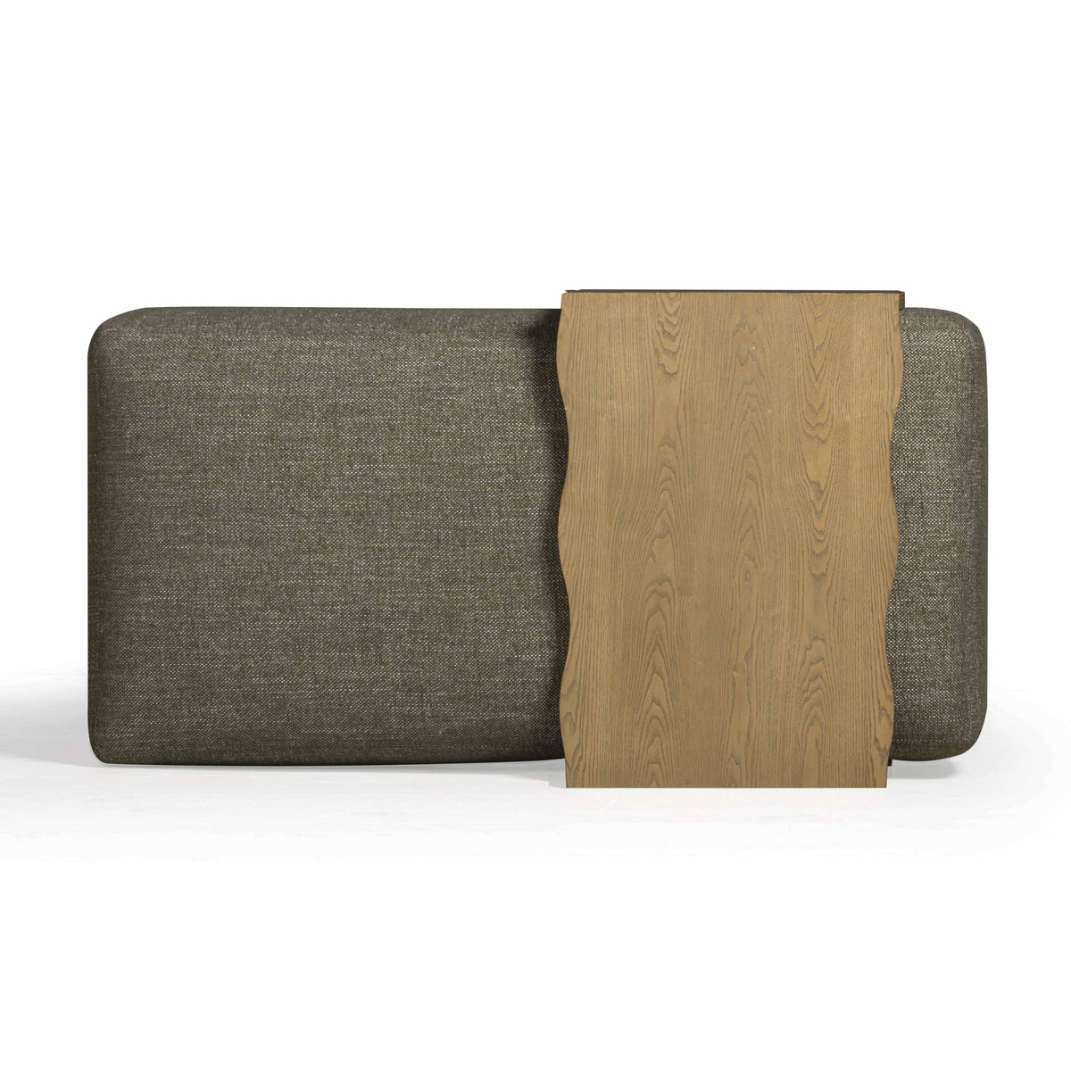 TOV Furniture Spencer Green Performance Basketweave Ottoman with Bridge Table