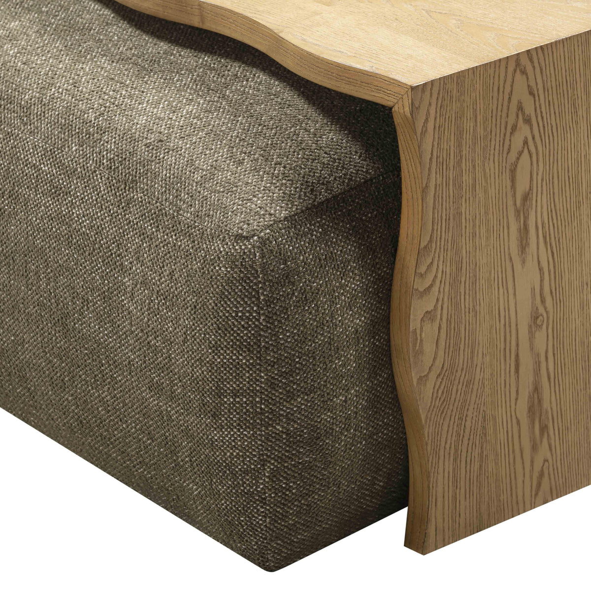 TOV Furniture Spencer Green Performance Basketweave Ottoman with Bridge Table