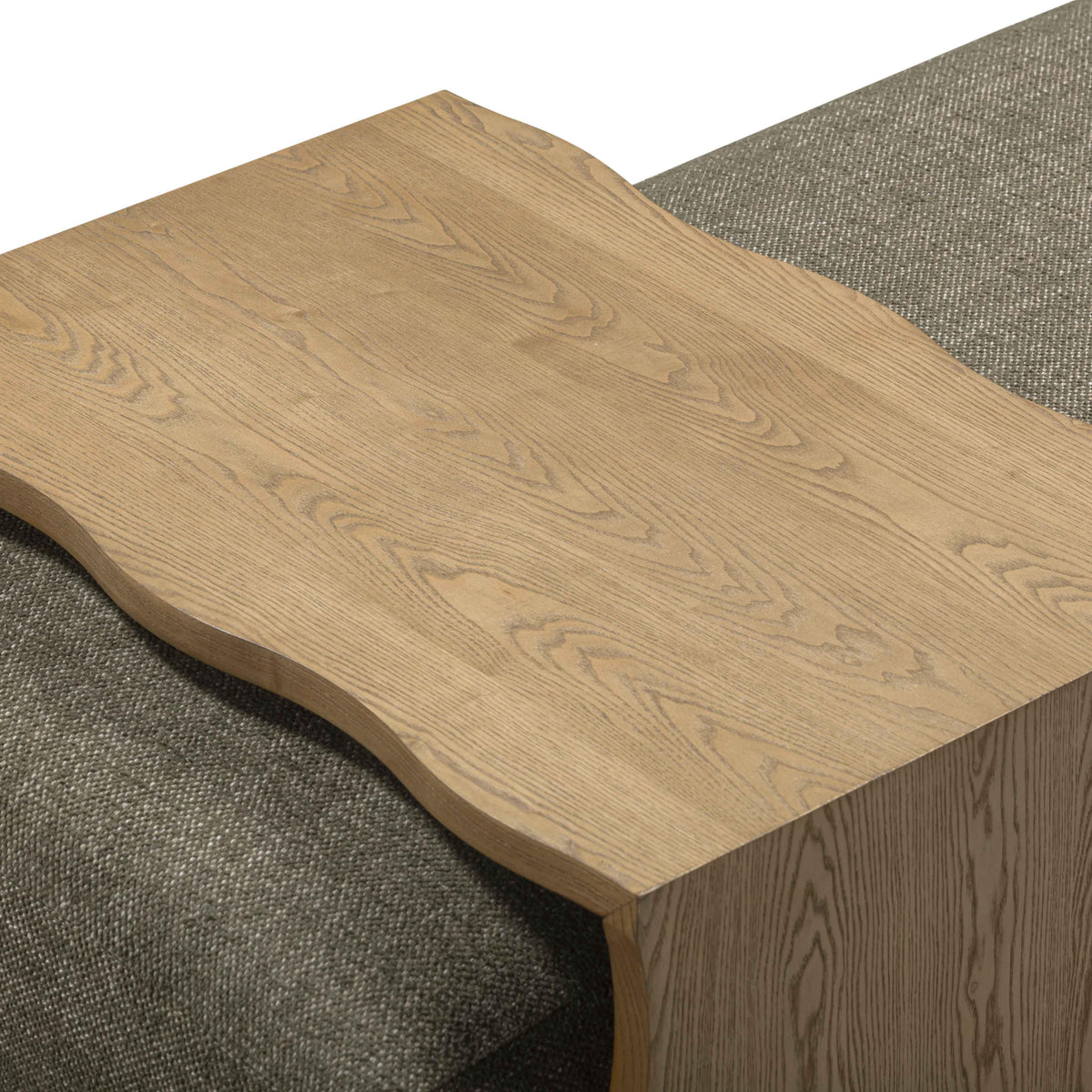 TOV Furniture Spencer Green Performance Basketweave Ottoman with Bridge Table