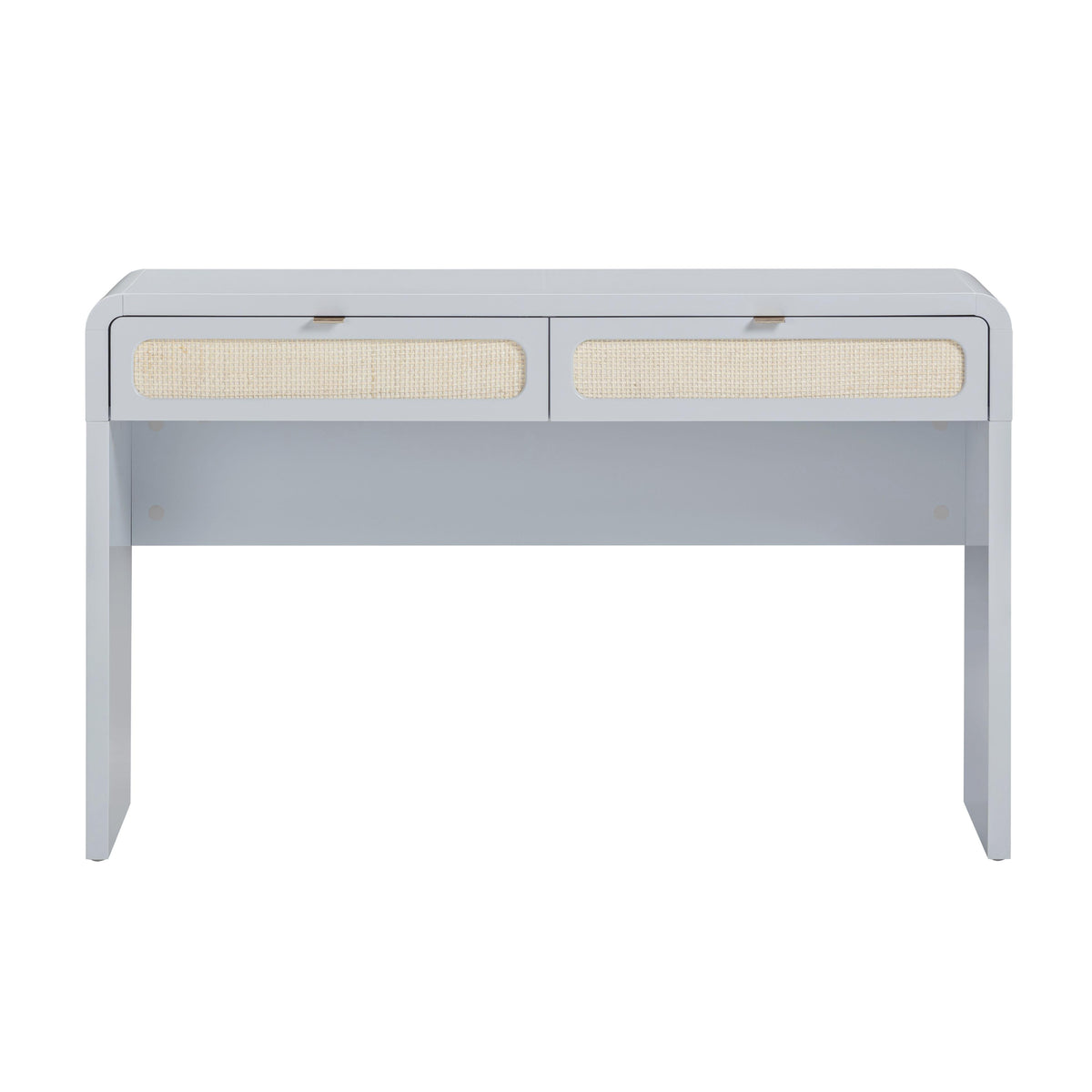 TOV Furniture Patty Blue Rattan 2-Drawer Console Desk