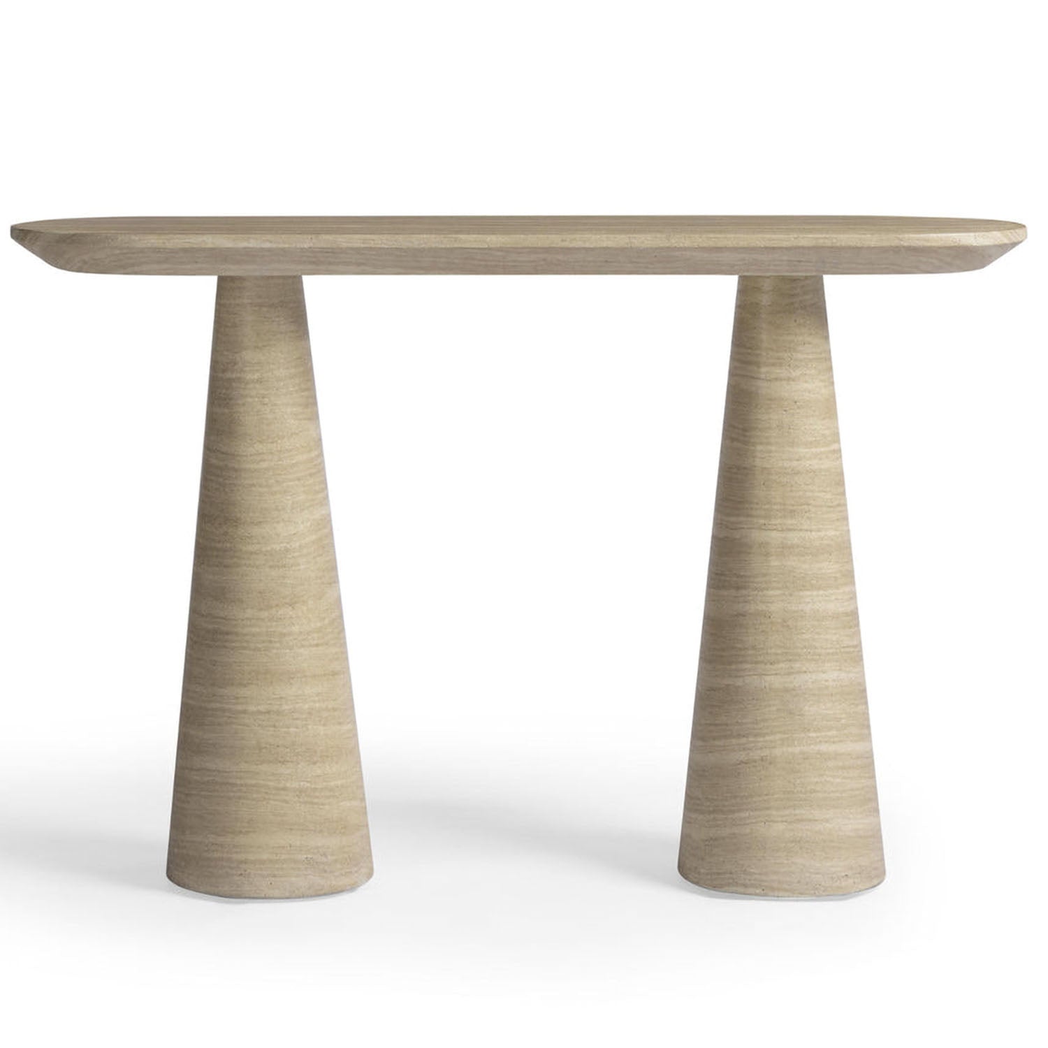 TOV Furniture Sandra Faux Travertine Indoor/Outdoor Console Table