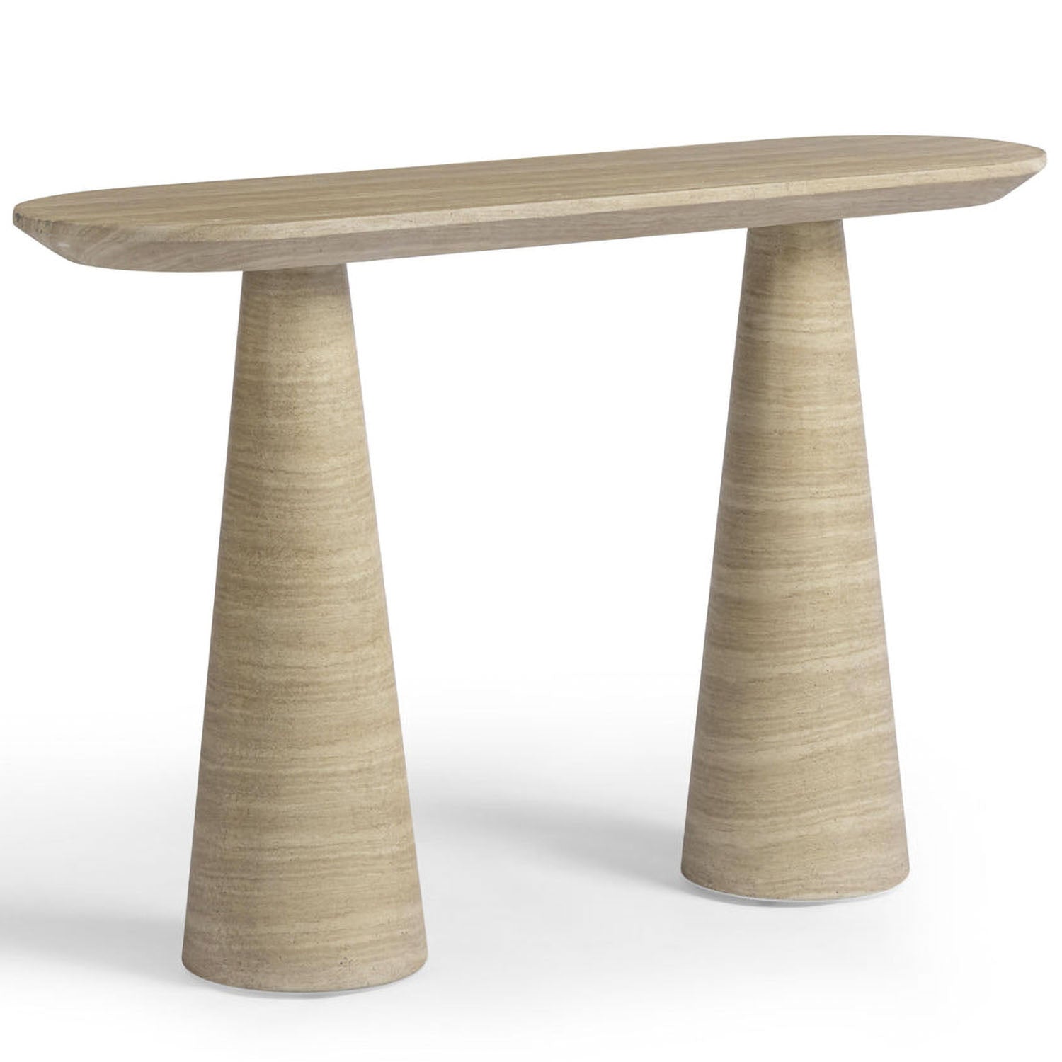 TOV Furniture Sandra Faux Travertine Indoor/Outdoor Console Table