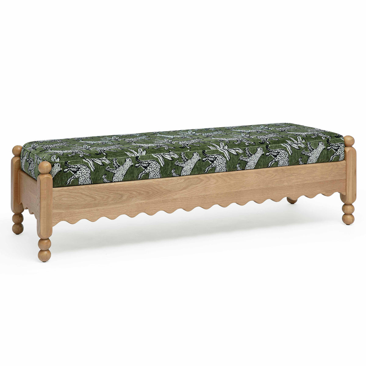 TOV Furniture Thelma Olive Leopard Performance Jacquard Bench